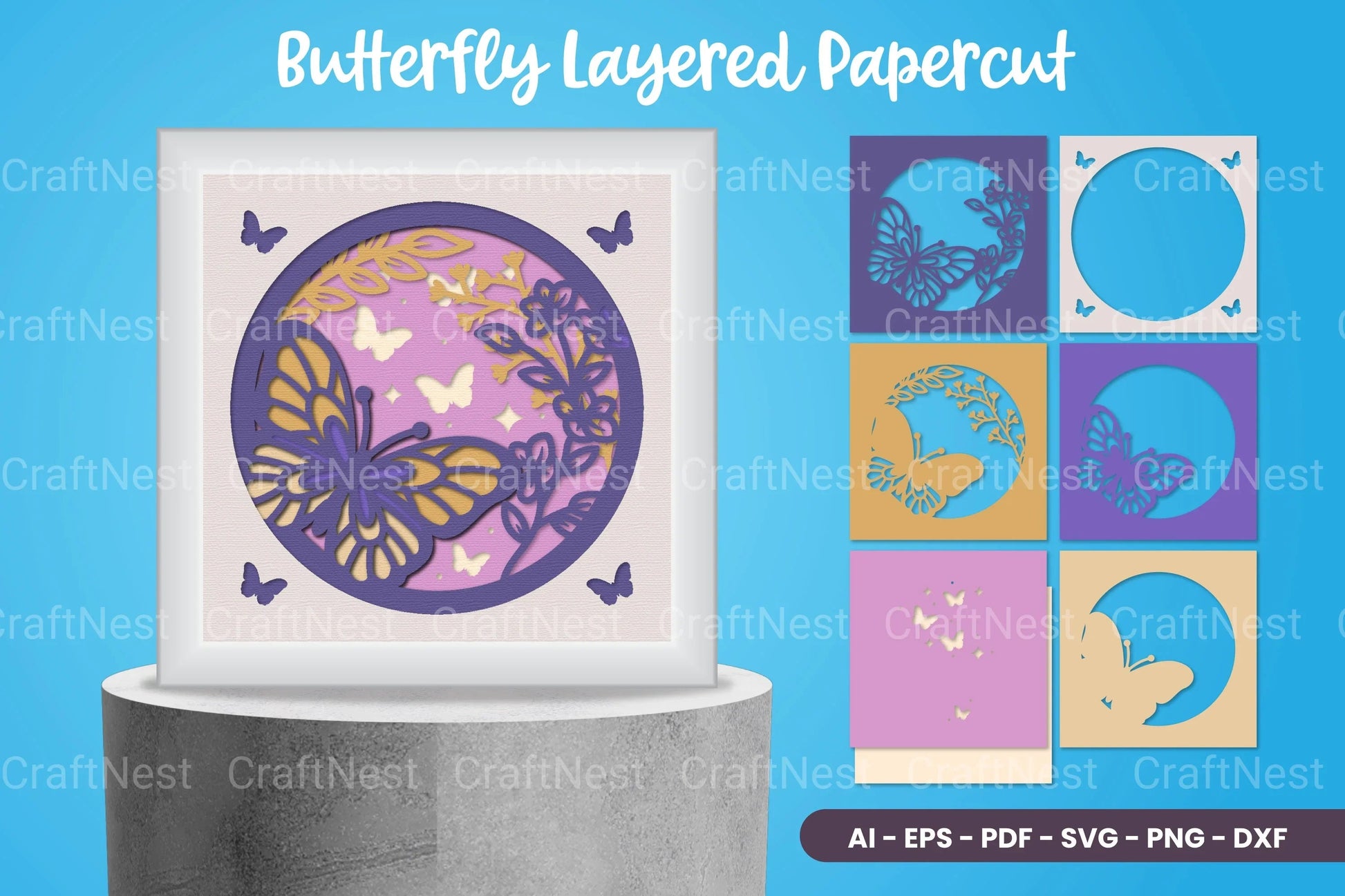 Butterfly Layered Papercut SVG Bundle - CraftNest - Digital Crafting and Art