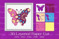 Butterfly Mandala 3D Layered Papercut Shadow Box Clipart Bundle - CraftNest - Digital Crafting and Art