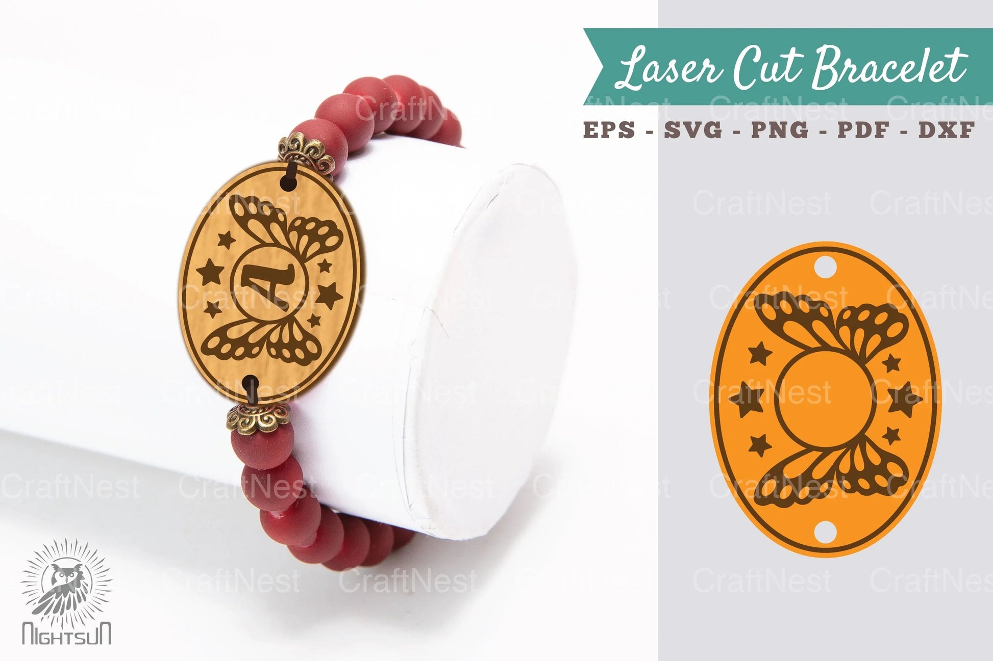 Butterfly Monogram Laser Cut Bracelet Clipart Bundle - CraftNest - Digital Crafting and Art