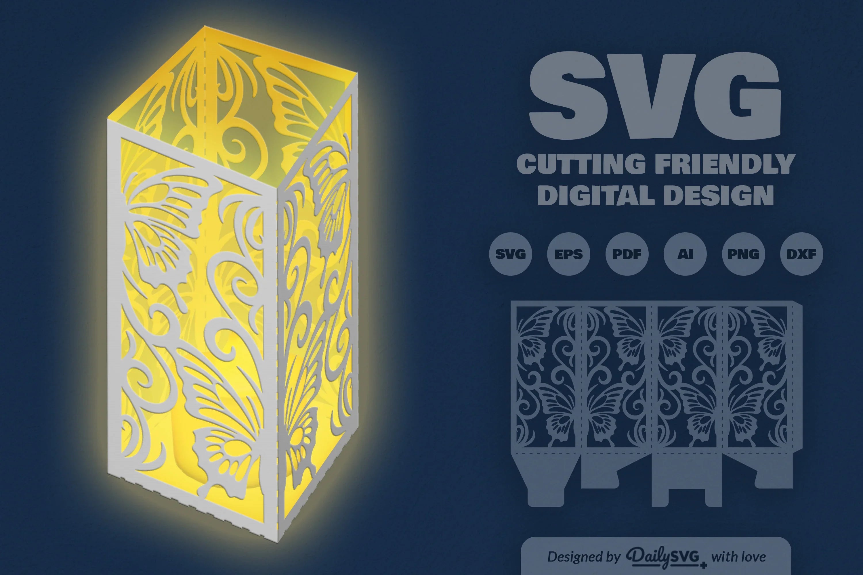 Butterfly Ornament Lantern Paper Cut Clipart - CraftNest - Digital Crafting and Art