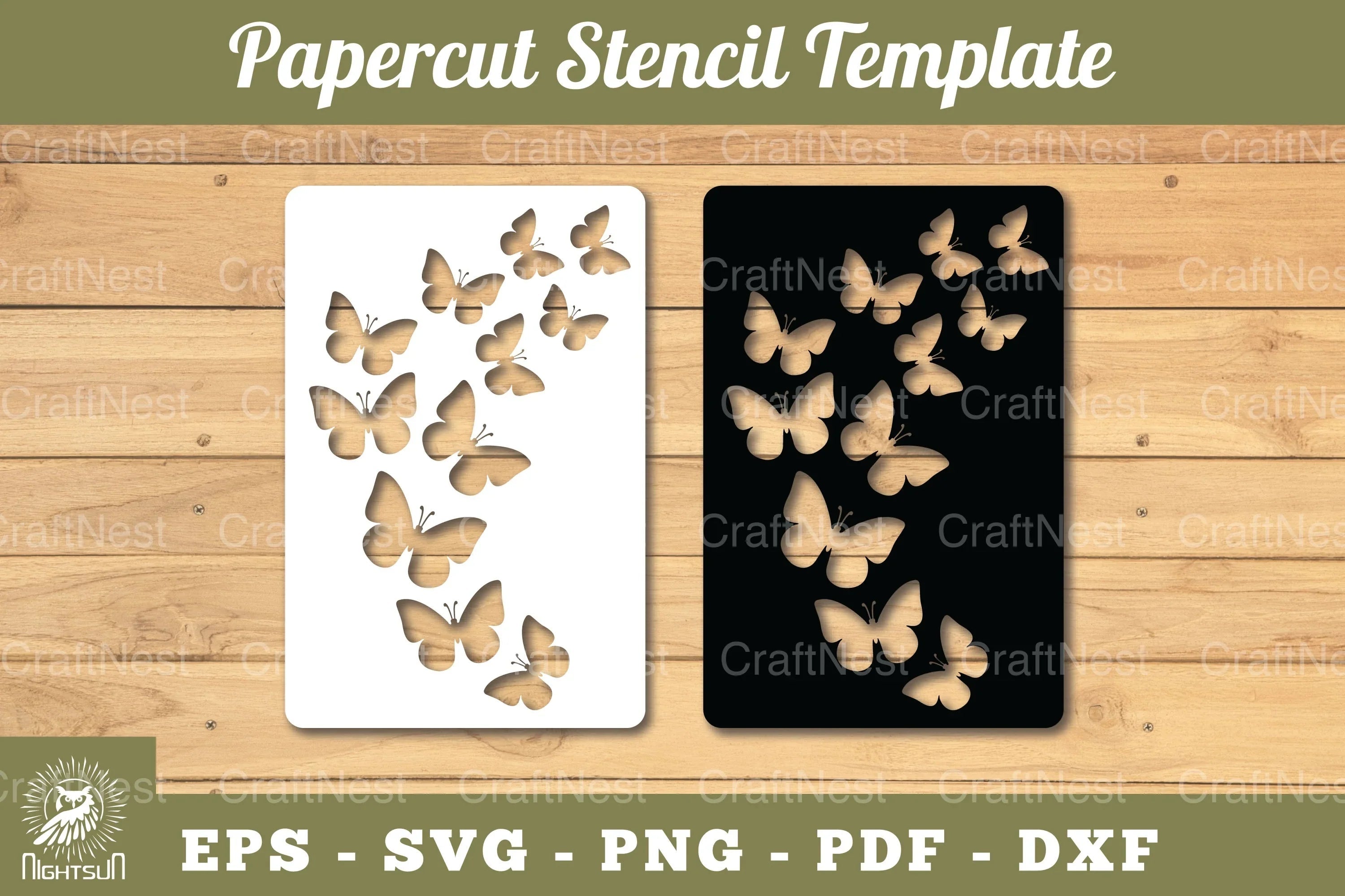 Butterfly Paper Cut Stencil Clipart Bundle - CraftNest - Digital Crafting and Art