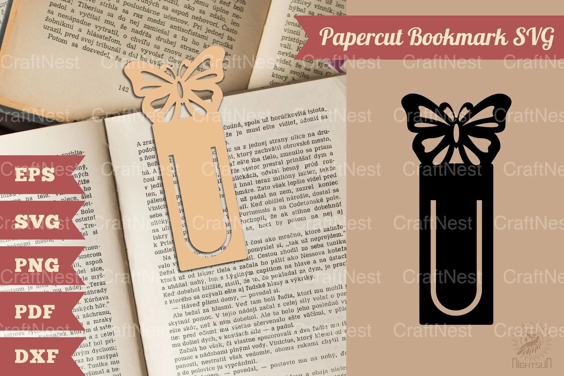 Butterfly Papercut Bookmark SVG Bundle - CraftNest - Digital Crafting and Art
