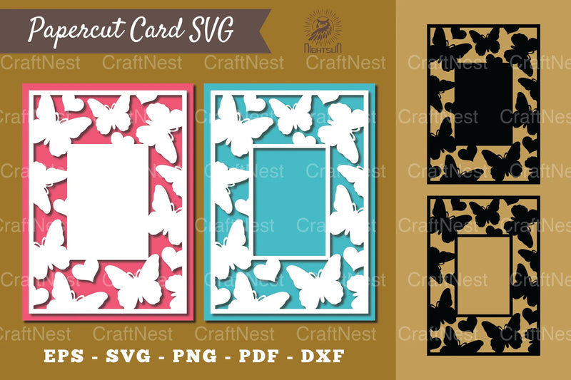 Butterfly Papercut Card SVG Bundle - CraftNest - Digital Crafting and Art
