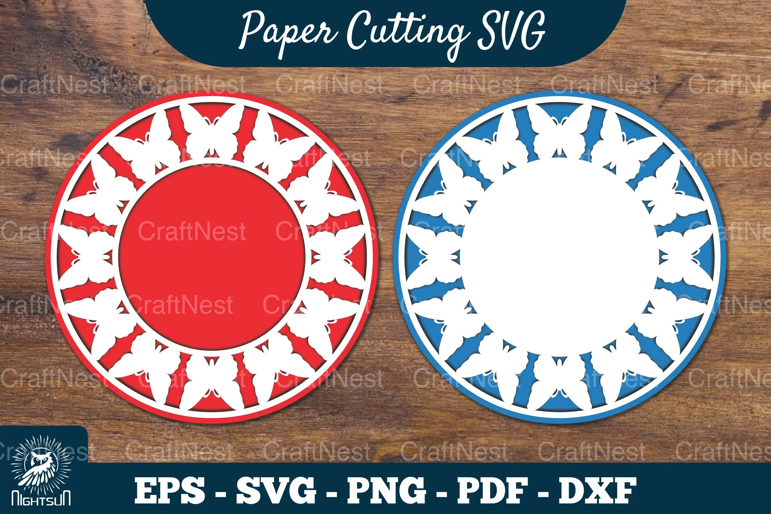 Butterfly Papercut Circle SVG Bundle - CraftNest - Digital Crafting and Art