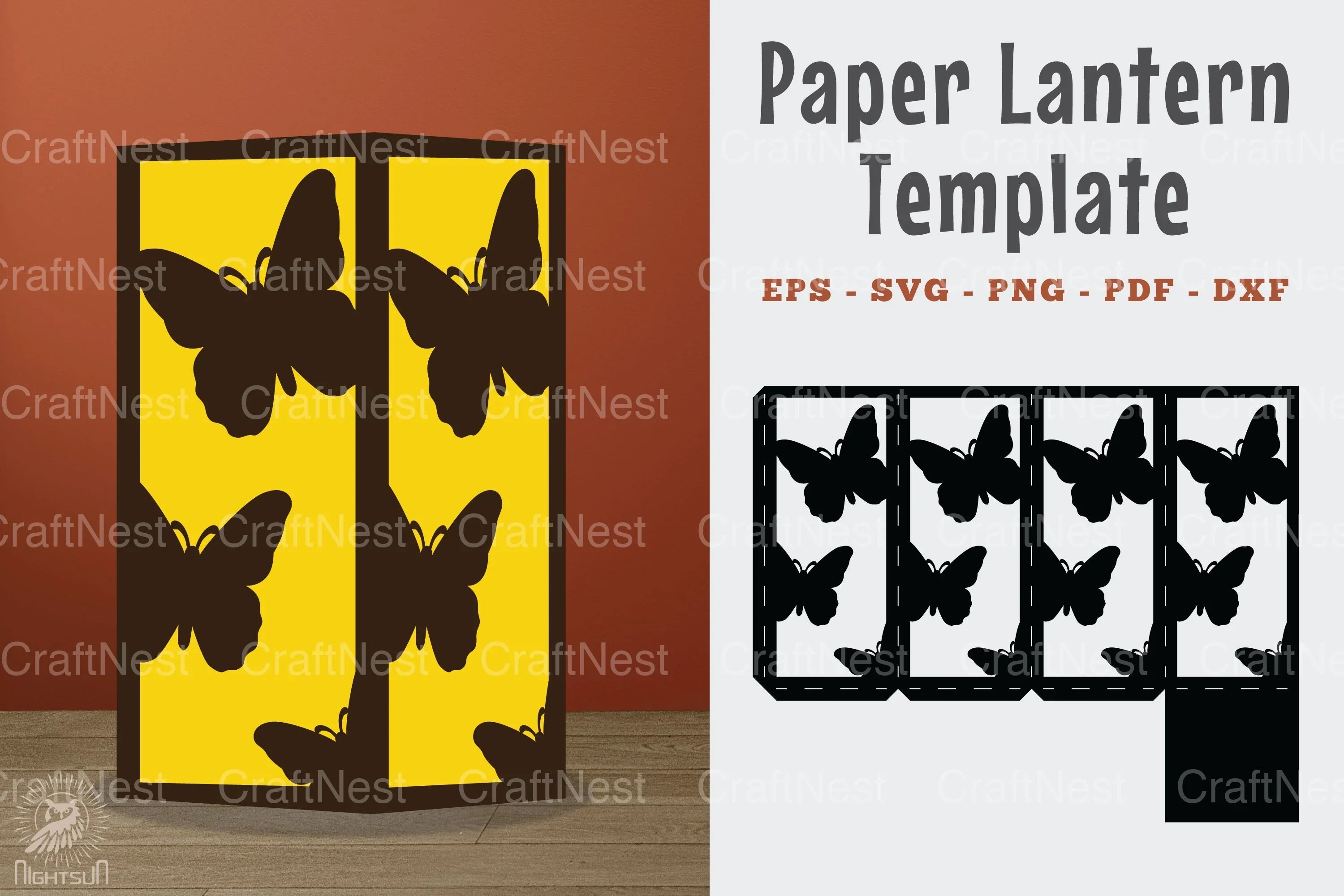 Butterfly Papercut Lantern Template SVG Bundle - CraftNest - Digital Crafting and Art