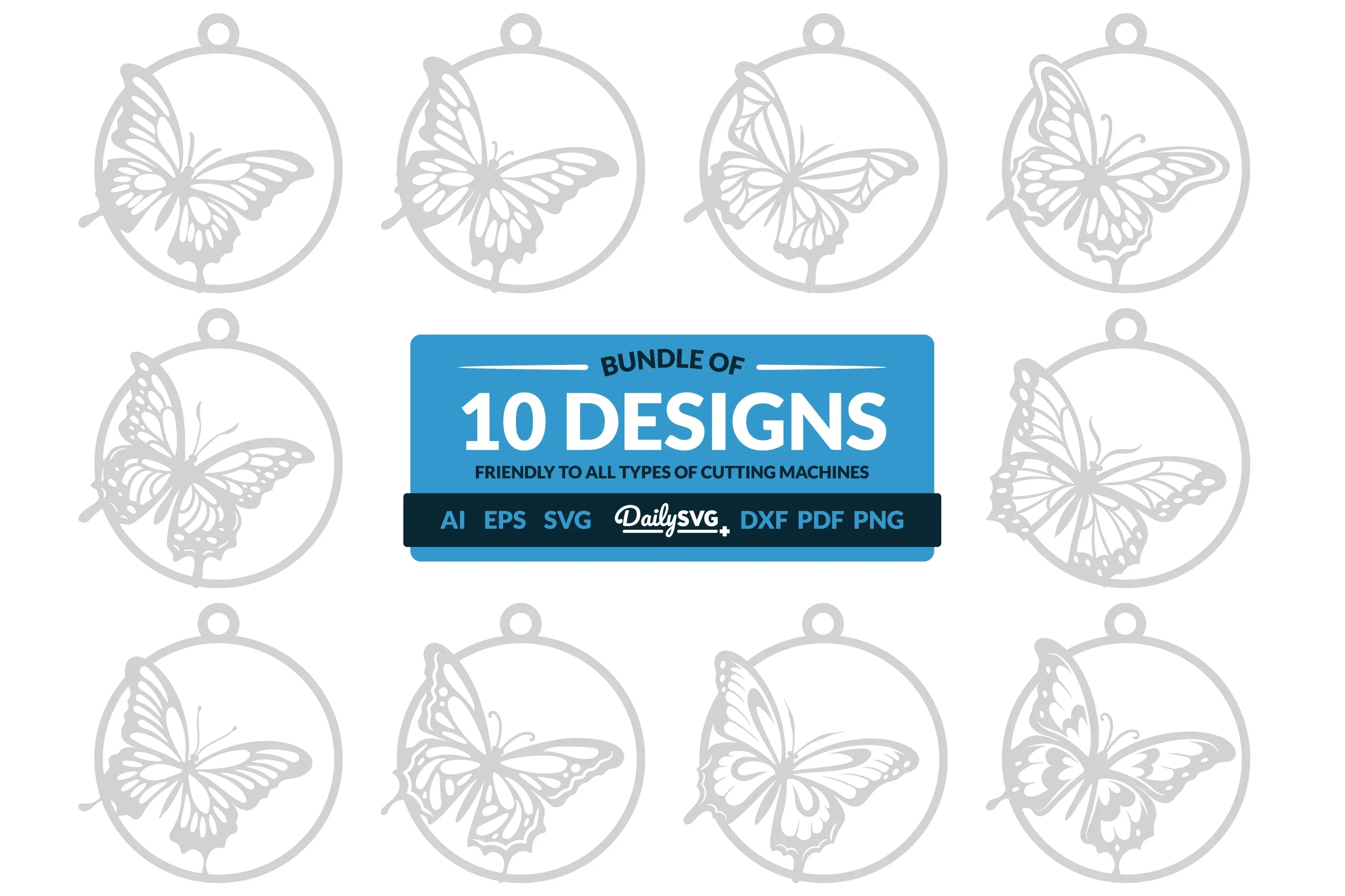Daily Butterfly Round Clipart SVG Bundle - CraftNest - Digital Crafting and Art