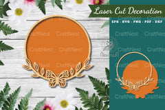 Butterfly Round Laser Cut Sign Clipart Bundle - CraftNest - Digital Crafting and Art