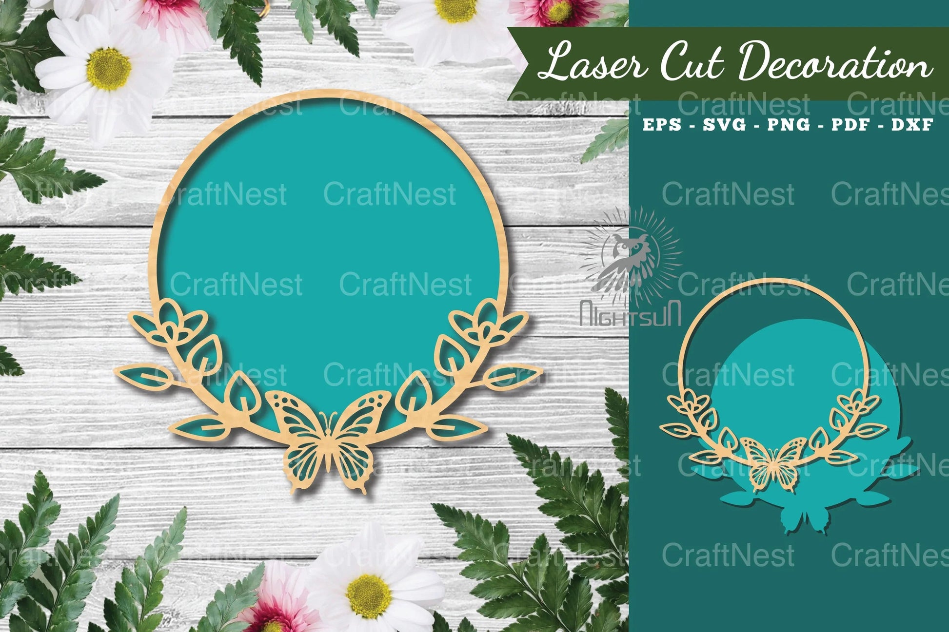 Butterfly Round Laser Cut Sign Clipart Bundle - CraftNest - Digital Crafting and Art