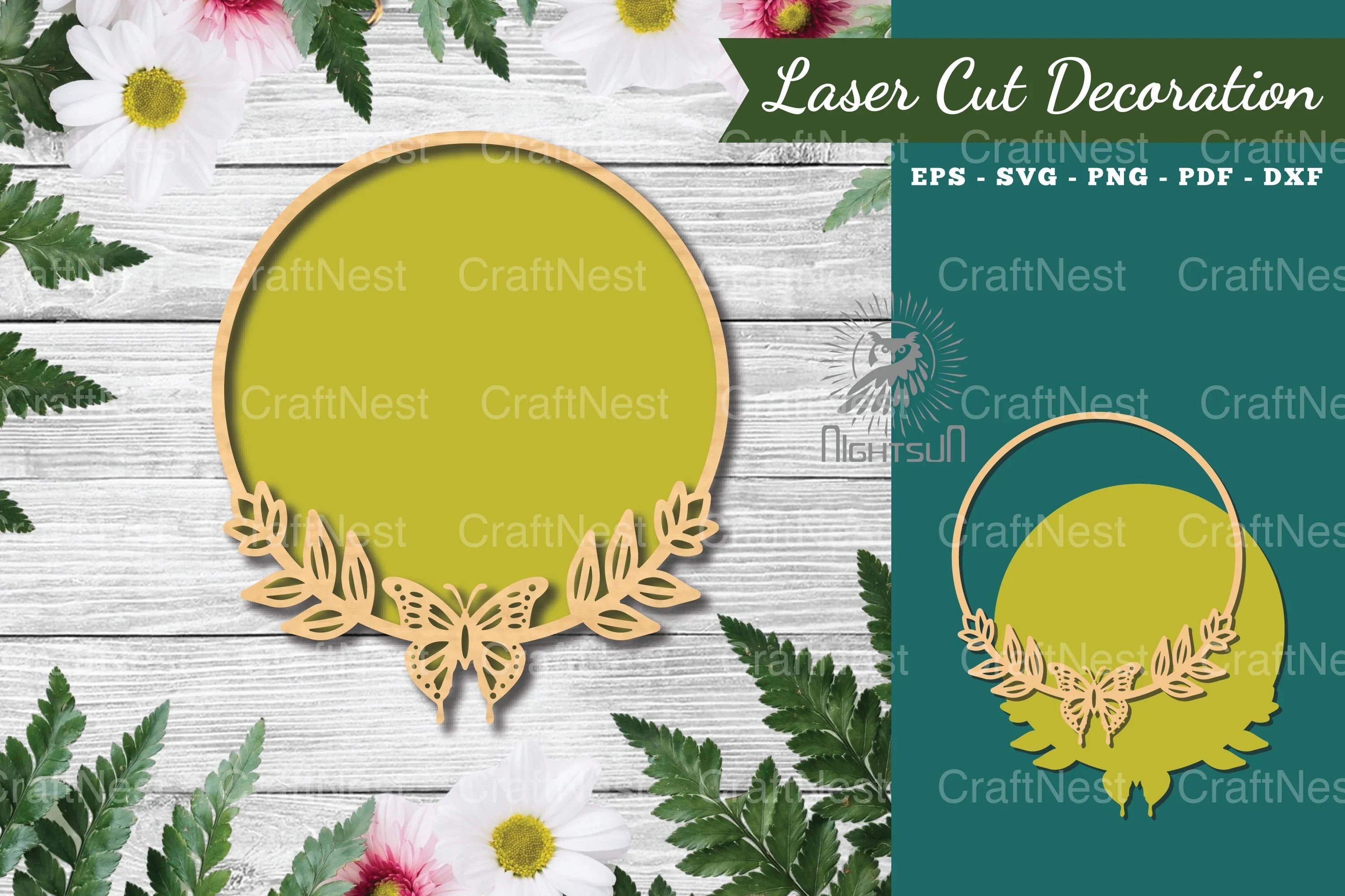 Butterfly Round Laser Cut Sign Clipart Bundle - CraftNest - Digital Crafting and Art