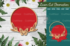 Butterfly Round Laser Cut Sign Clipart Bundle - CraftNest - Digital Crafting and Art
