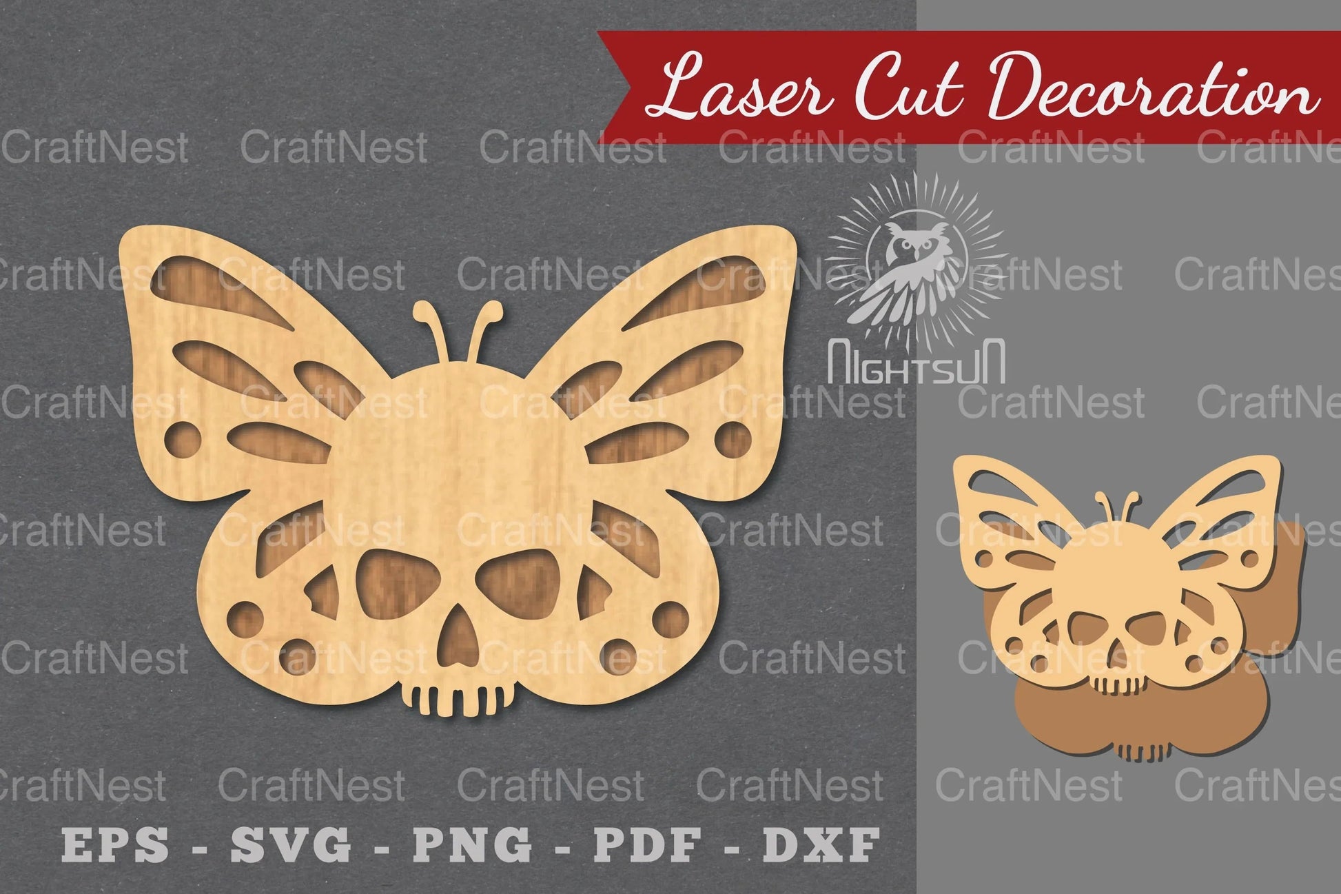 Butterfly Skull Laser Cut Decoration Clipart Bundle - CraftNest - Digital Crafting and Art