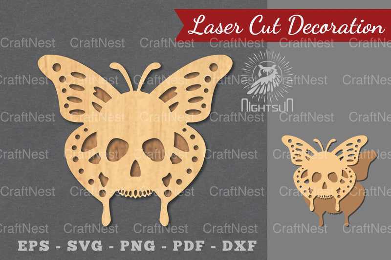 Butterfly Skull Laser Cut Decoration Bundle - CraftNest - Digital Crafting and Art