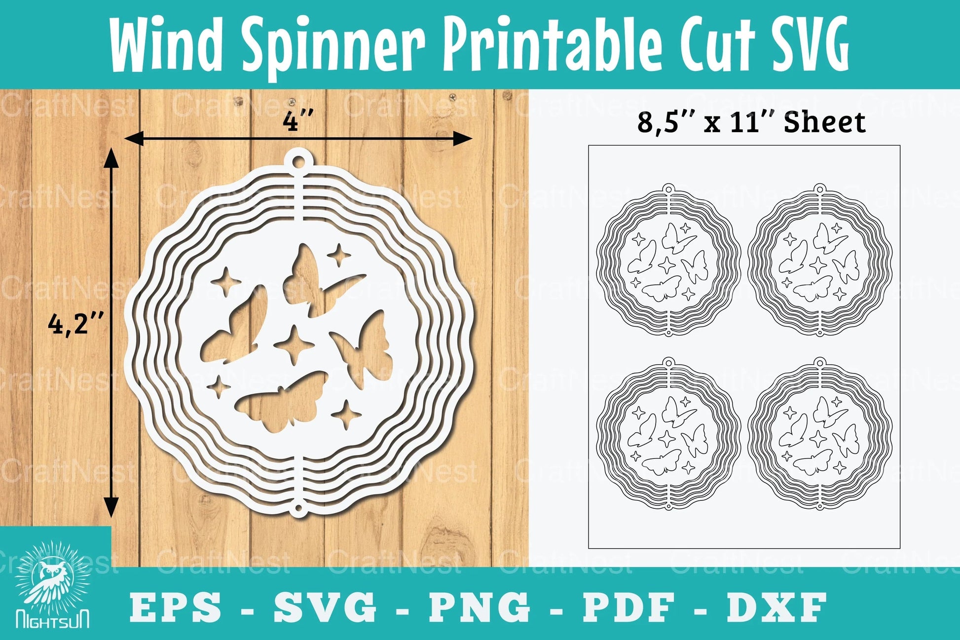 Butterfly Wind Spinner SVG Bundle - CraftNest - Digital Crafting and Art