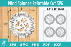 Butterfly Wind Spinner SVG Bundle - CraftNest - Digital Crafting and Art