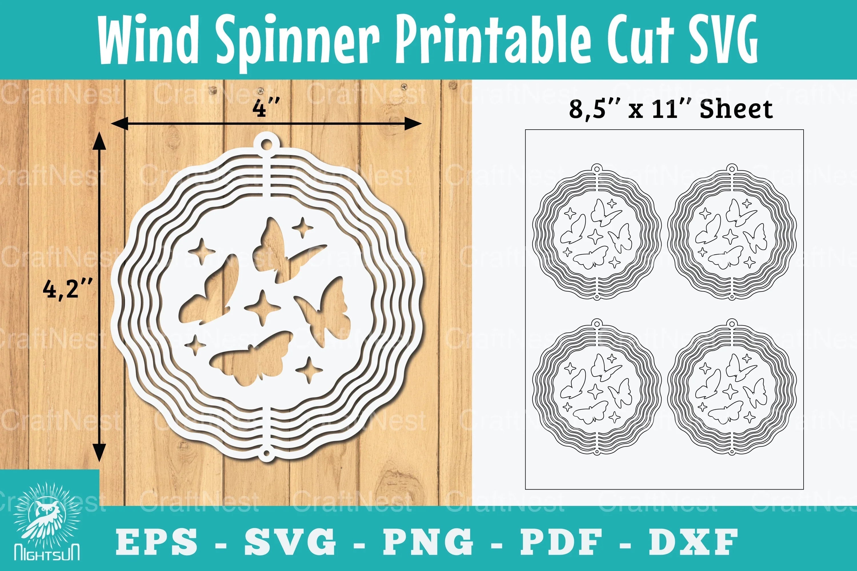 Butterfly Wind Spinner SVG Bundle - CraftNest - Digital Crafting and Art