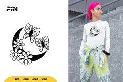 Butterfly and Floral Moon Clipart Bundle - CraftNest - Digital Crafting and Art