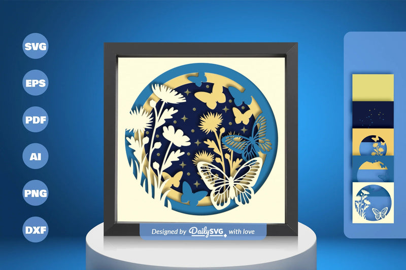 Butterfly Garden Papercut SVG Bundle - CraftNest - Digital Crafting and Art