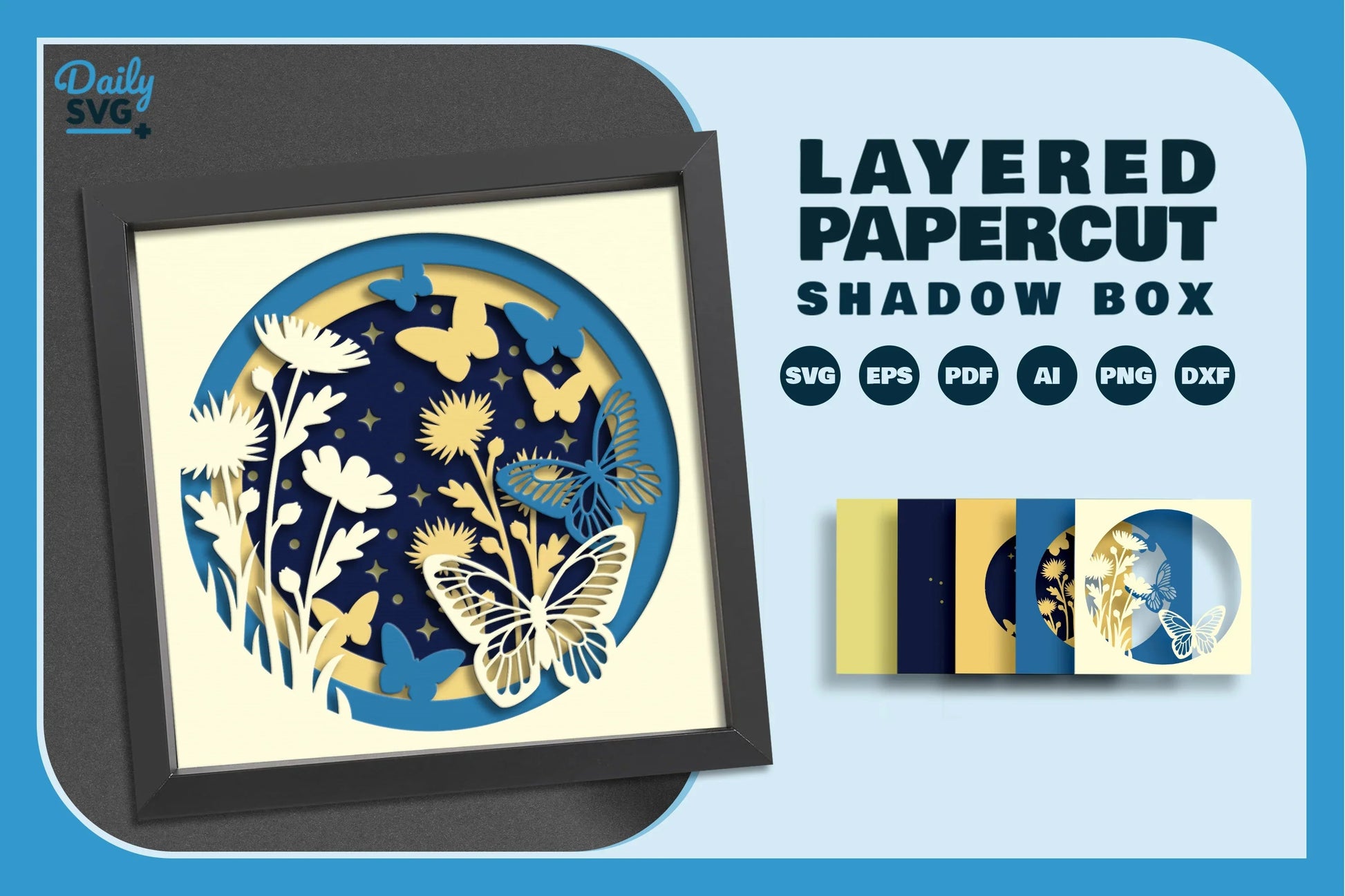 Butterfly Garden Papercut SVG Bundle - CraftNest - Digital Crafting and Art