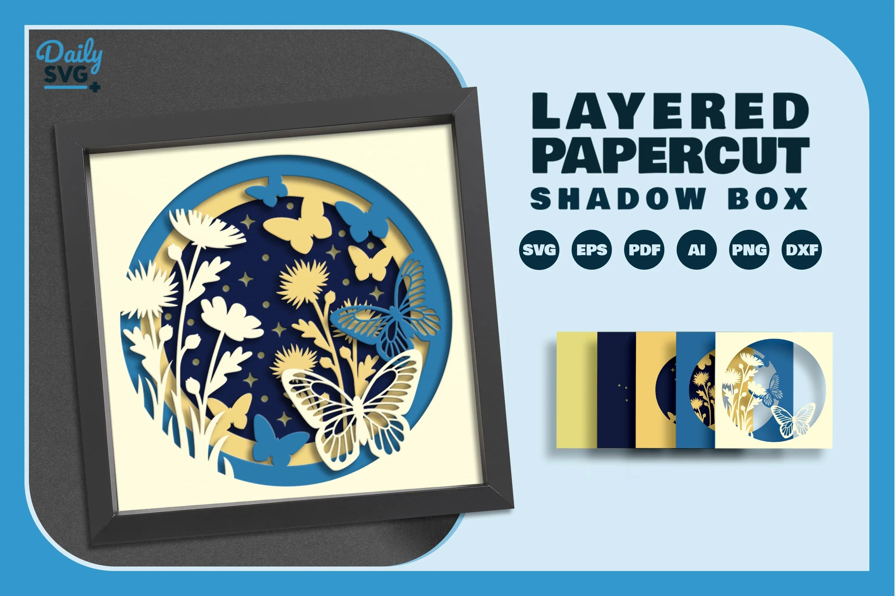 Butterfly Garden Papercut SVG Bundle - CraftNest - Digital Crafting and Art