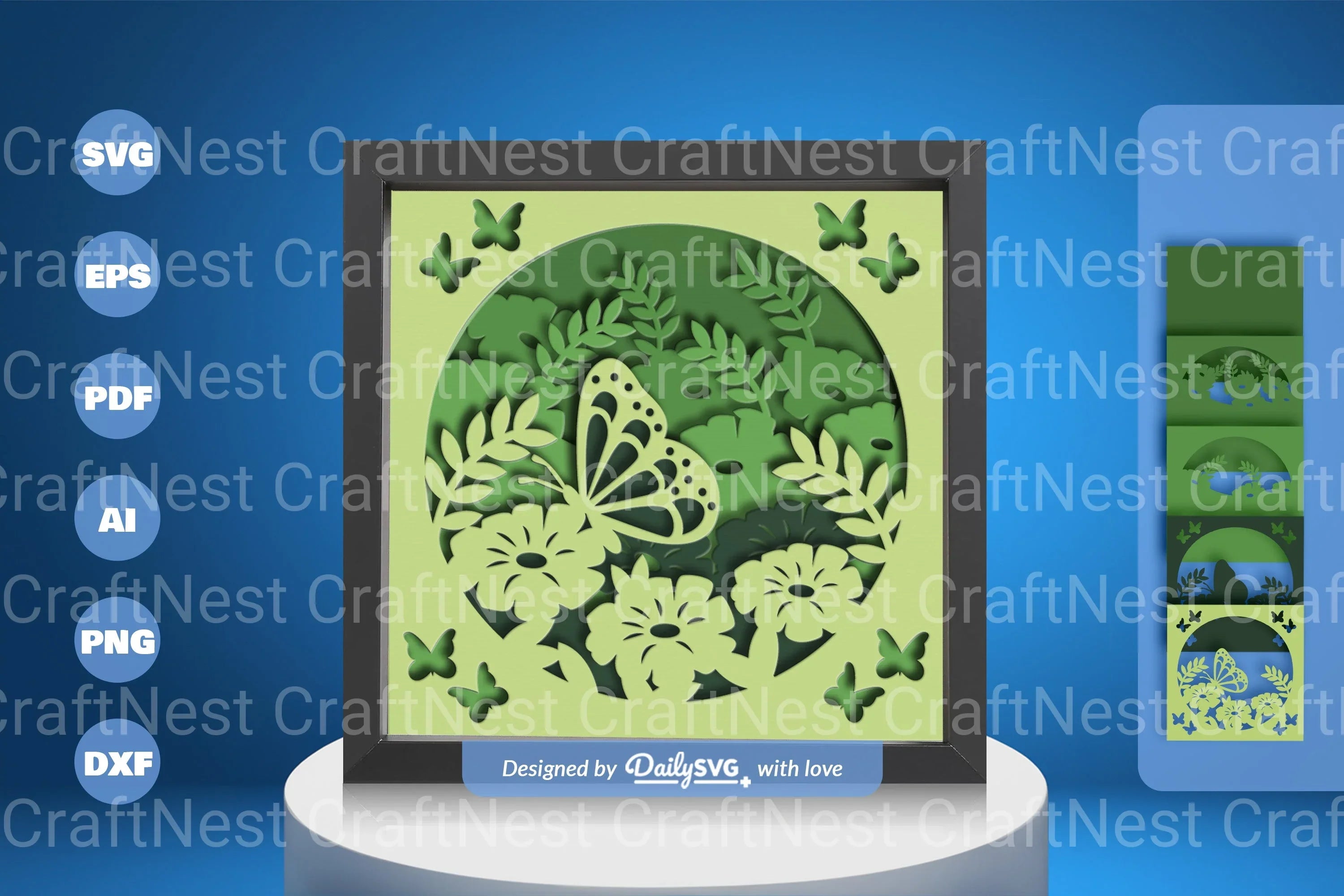 Butterfly Floral Papercut SVG Bundle