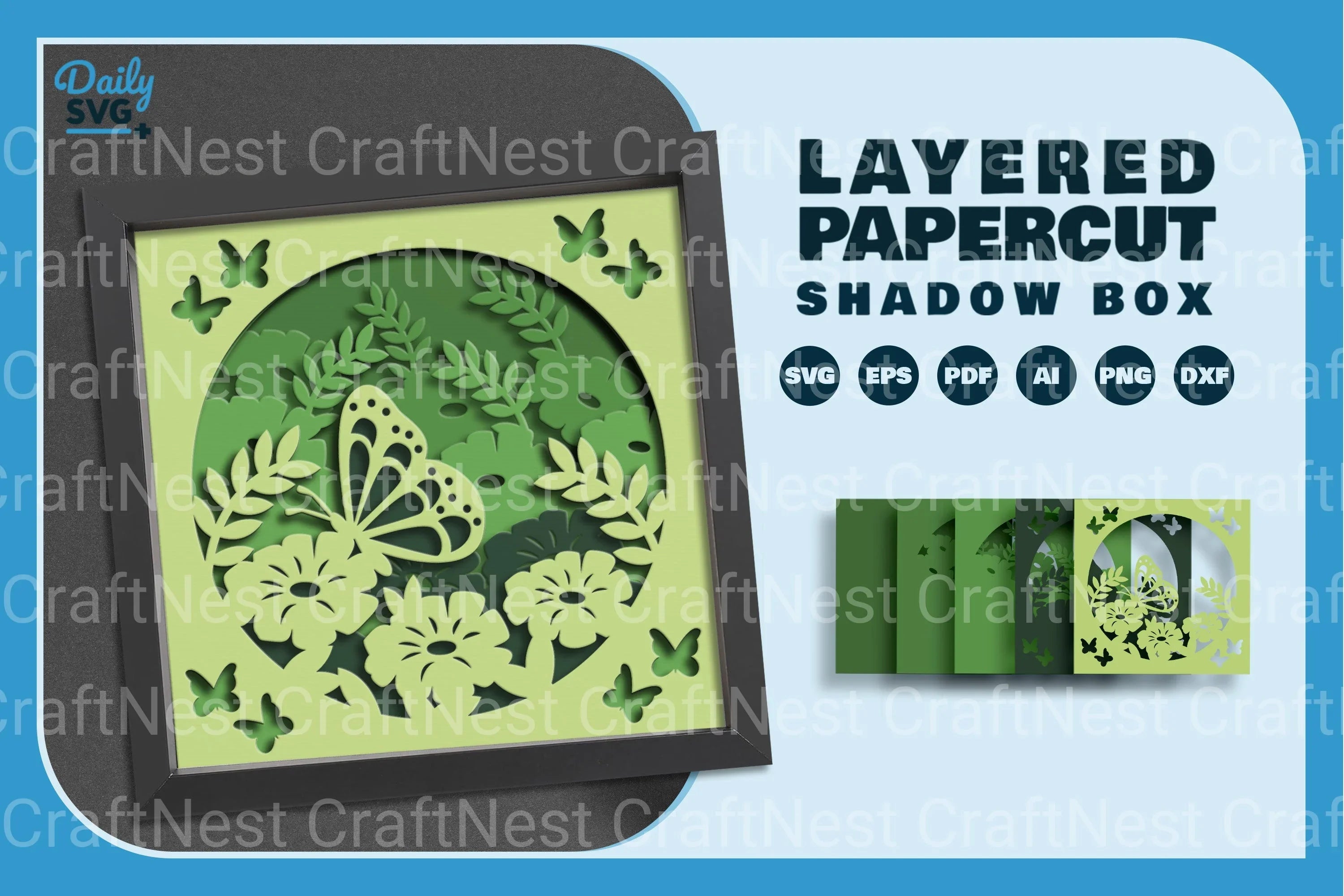 Butterfly Floral Papercut SVG Bundle