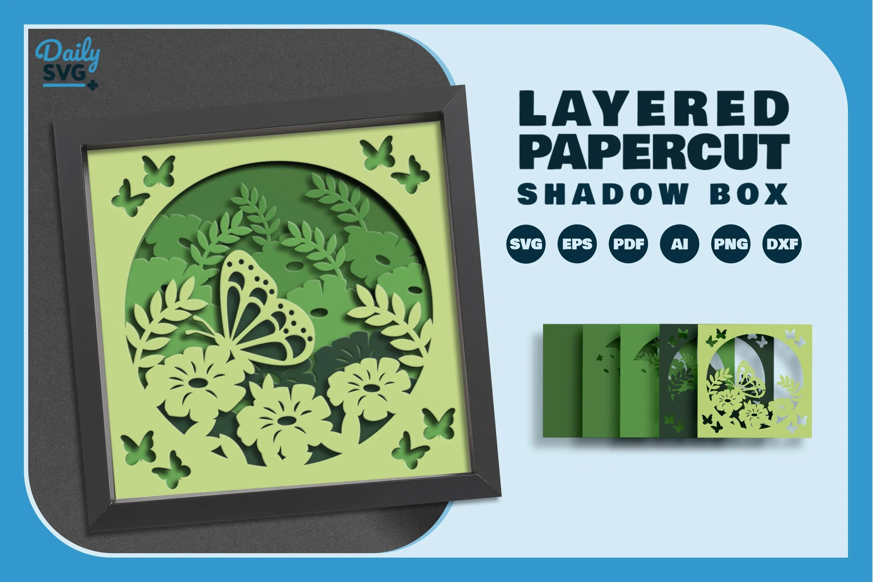 Butterfly Floral Papercut SVG Bundle 1 - CraftNest - Digital Crafting and Art