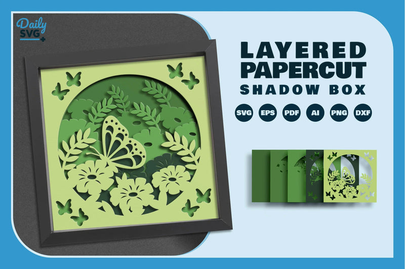 Butterfly Floral Papercut SVG Bundle 1 - CraftNest - Digital Crafting and Art