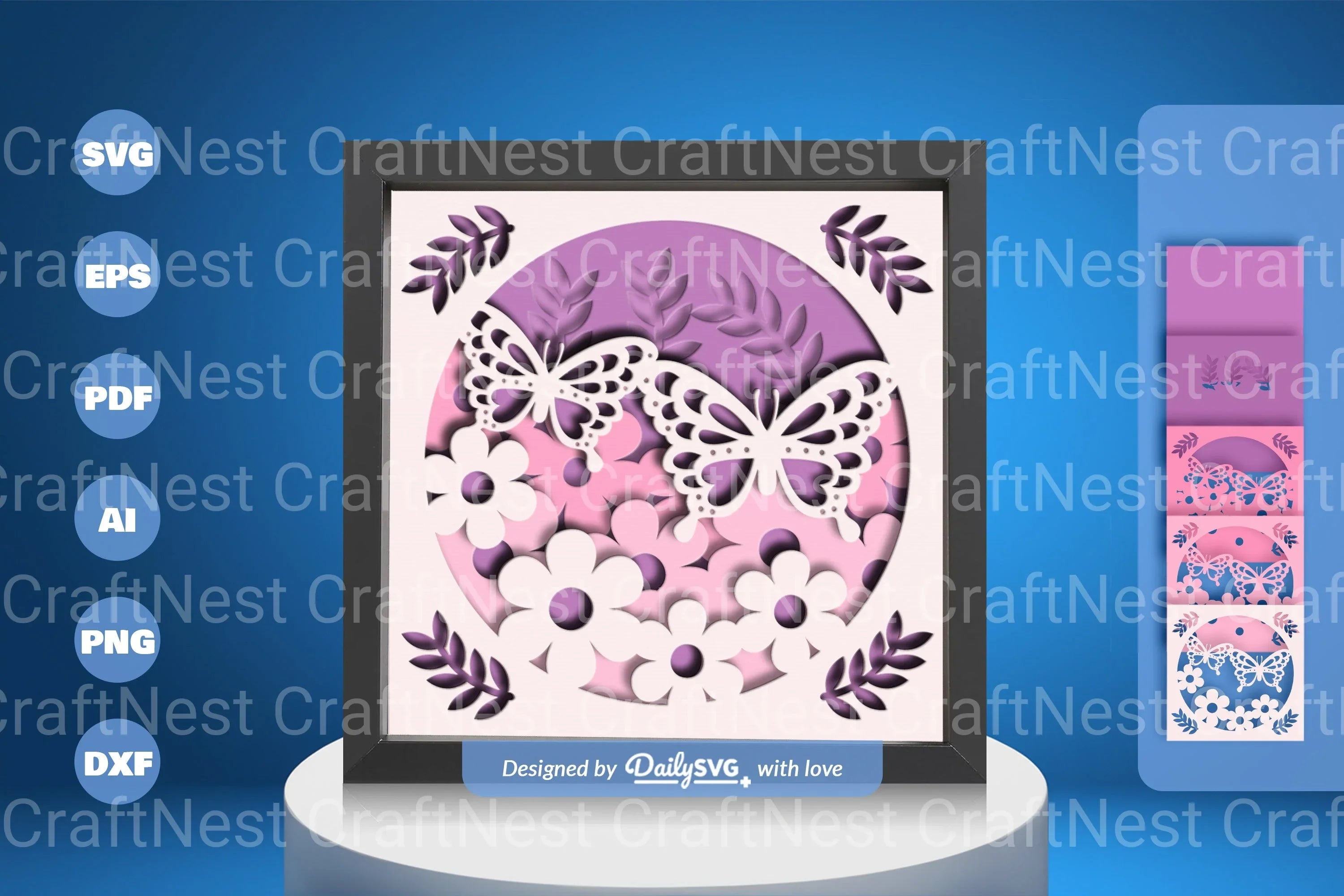 Butterfly Floral Papercut SVG Bundle