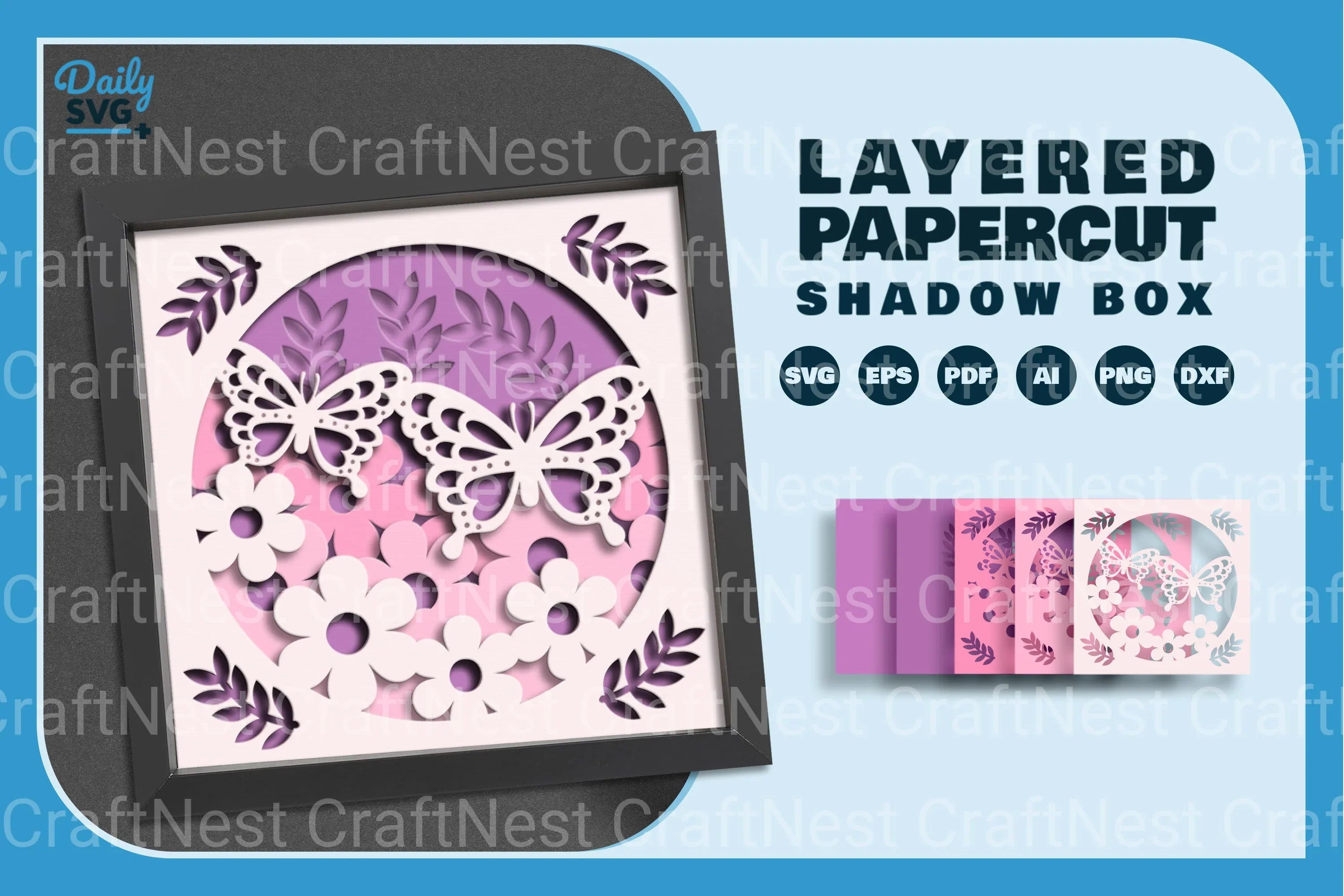 Butterfly Floral Papercut SVG Bundle