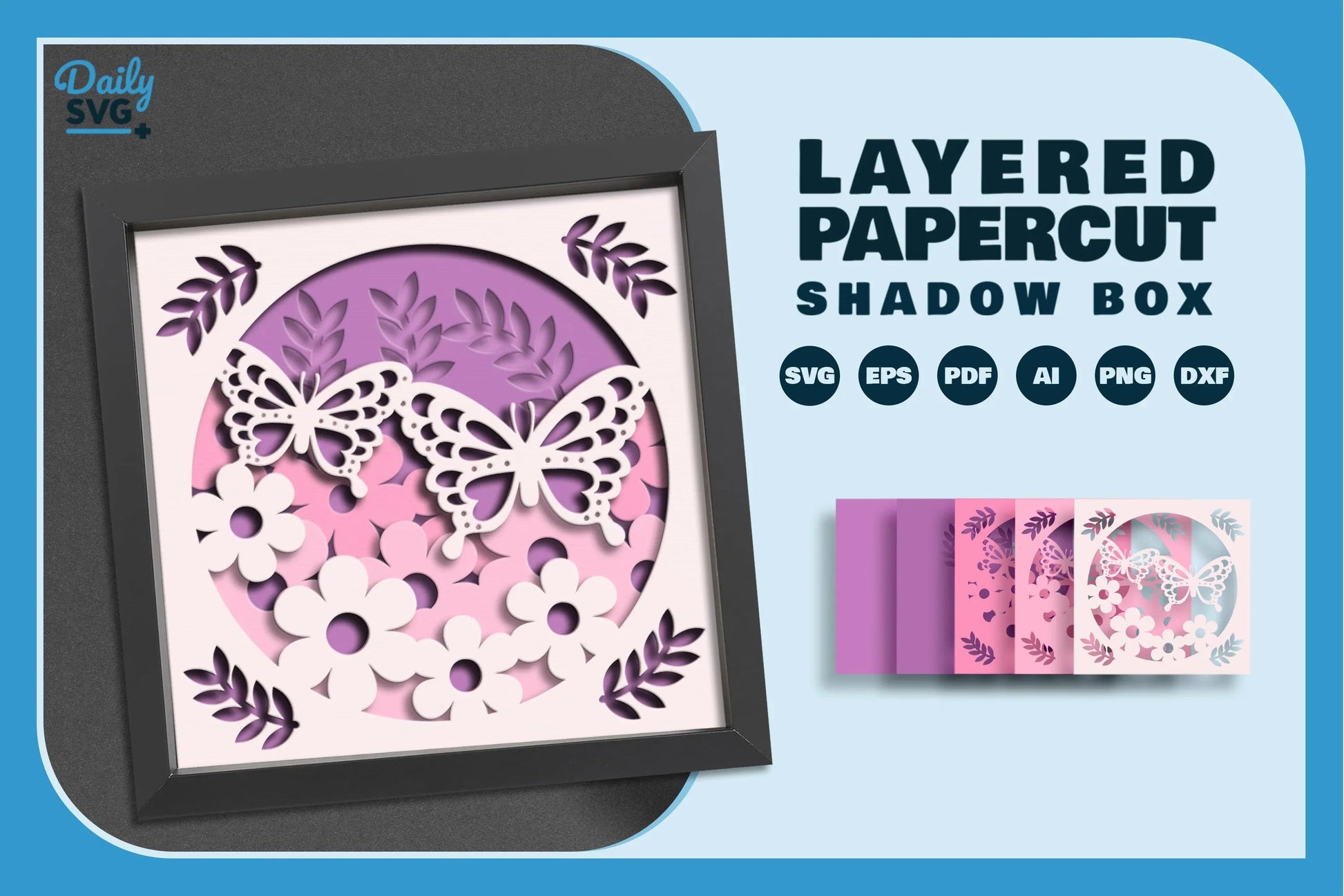 Butterfly Floral Papercut SVG Bundle - CraftNest - Digital Crafting and Art
