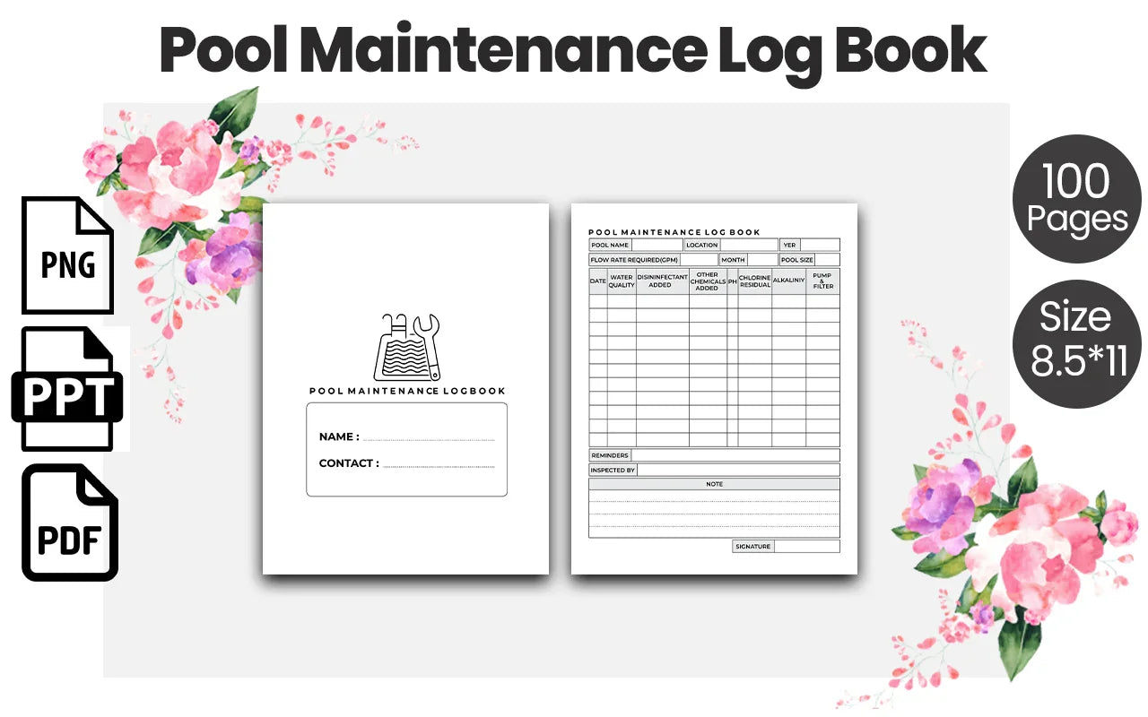 Pool Maintenance Log Book