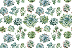 Cacti and Succulents Seamless Digital Paper - CraftNest - Digital Crafting and Art