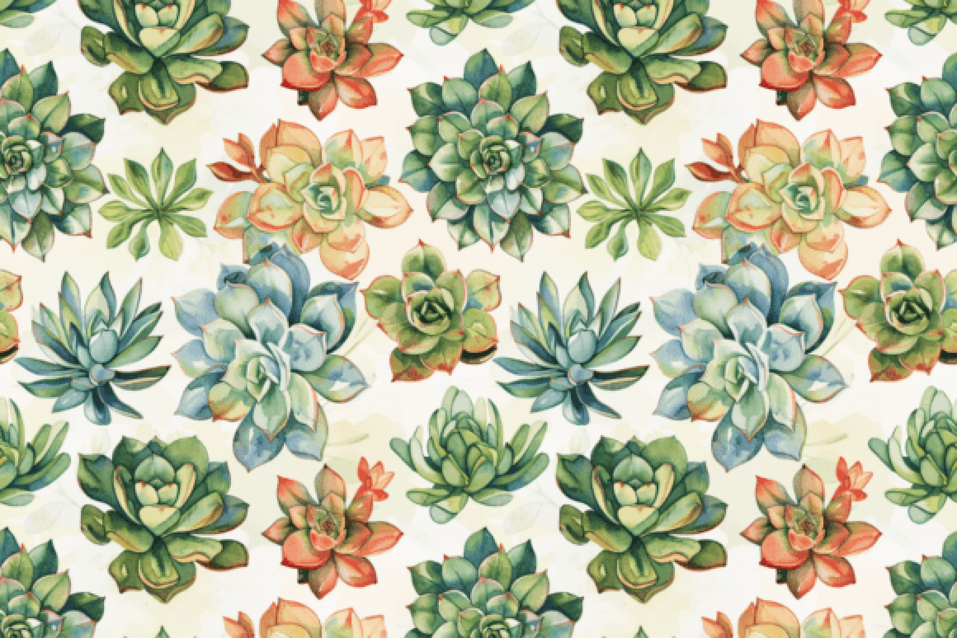 Cacti and Succulents Seamless Digital Paper - CraftNest - Digital Crafting and Art