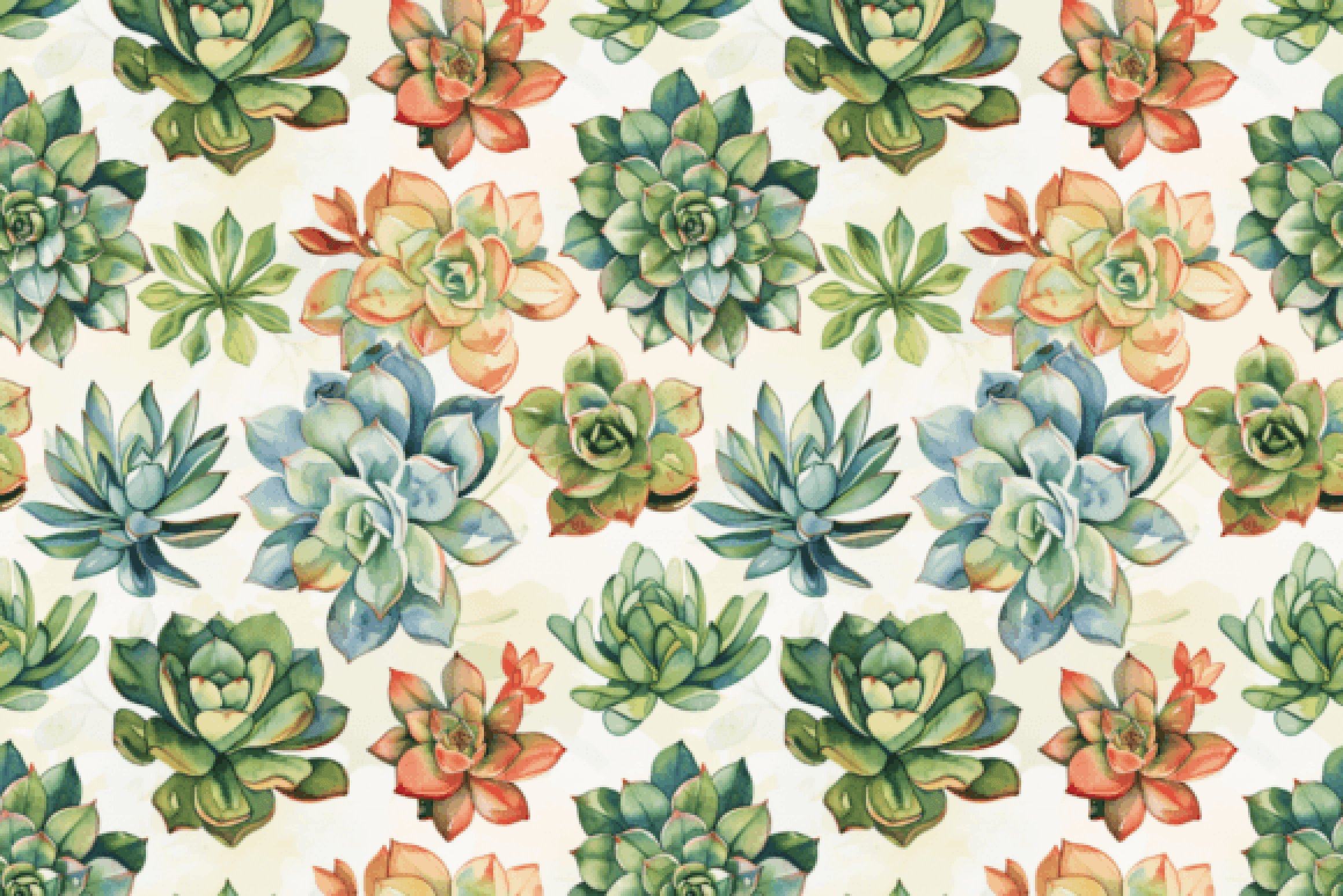 Cacti and Succulents Seamless Digital Paper - CraftNest - Digital Crafting and Art