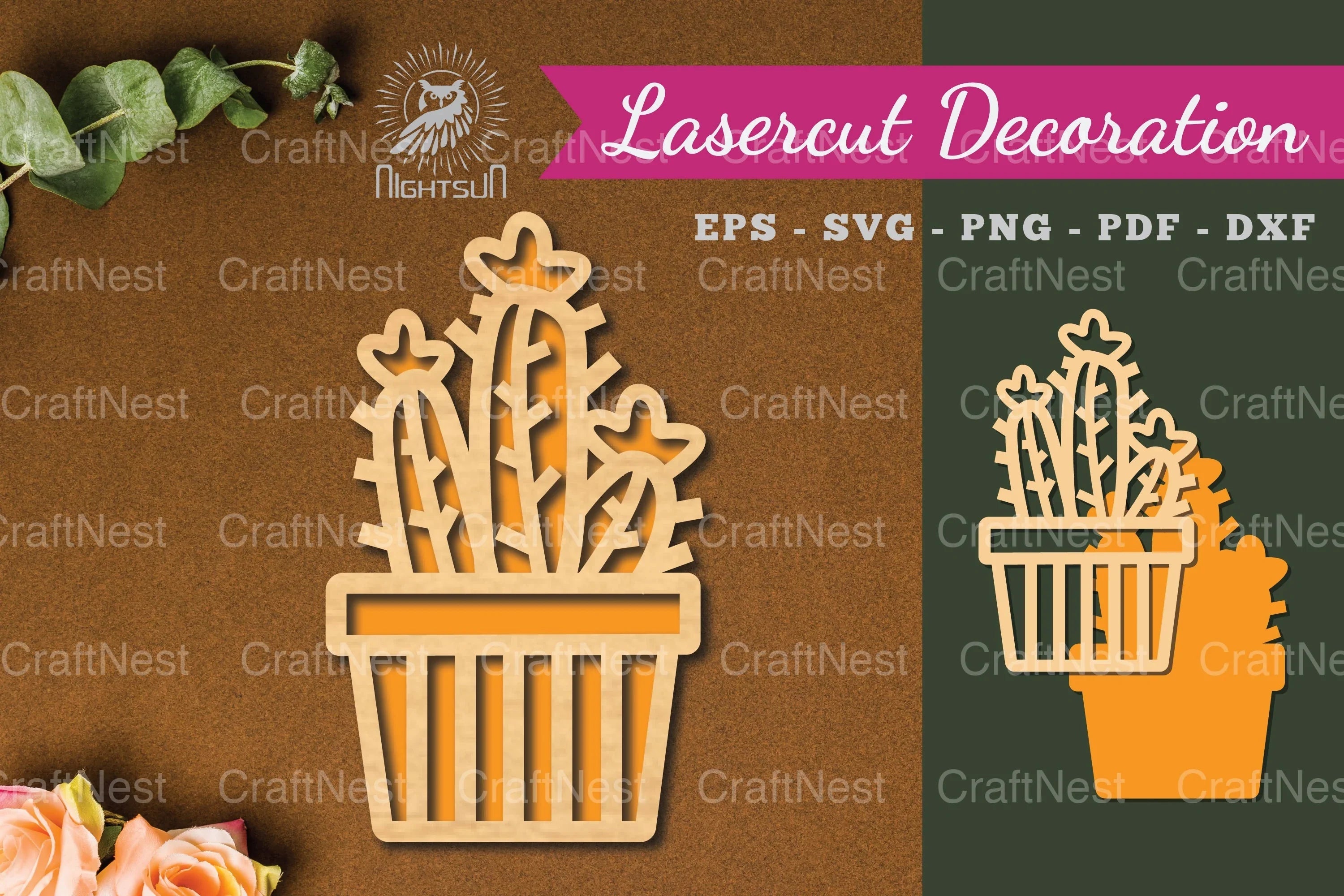 Cactus Laser Cut Decoration Clipart Bundle - CraftNest - Digital Crafting and Art