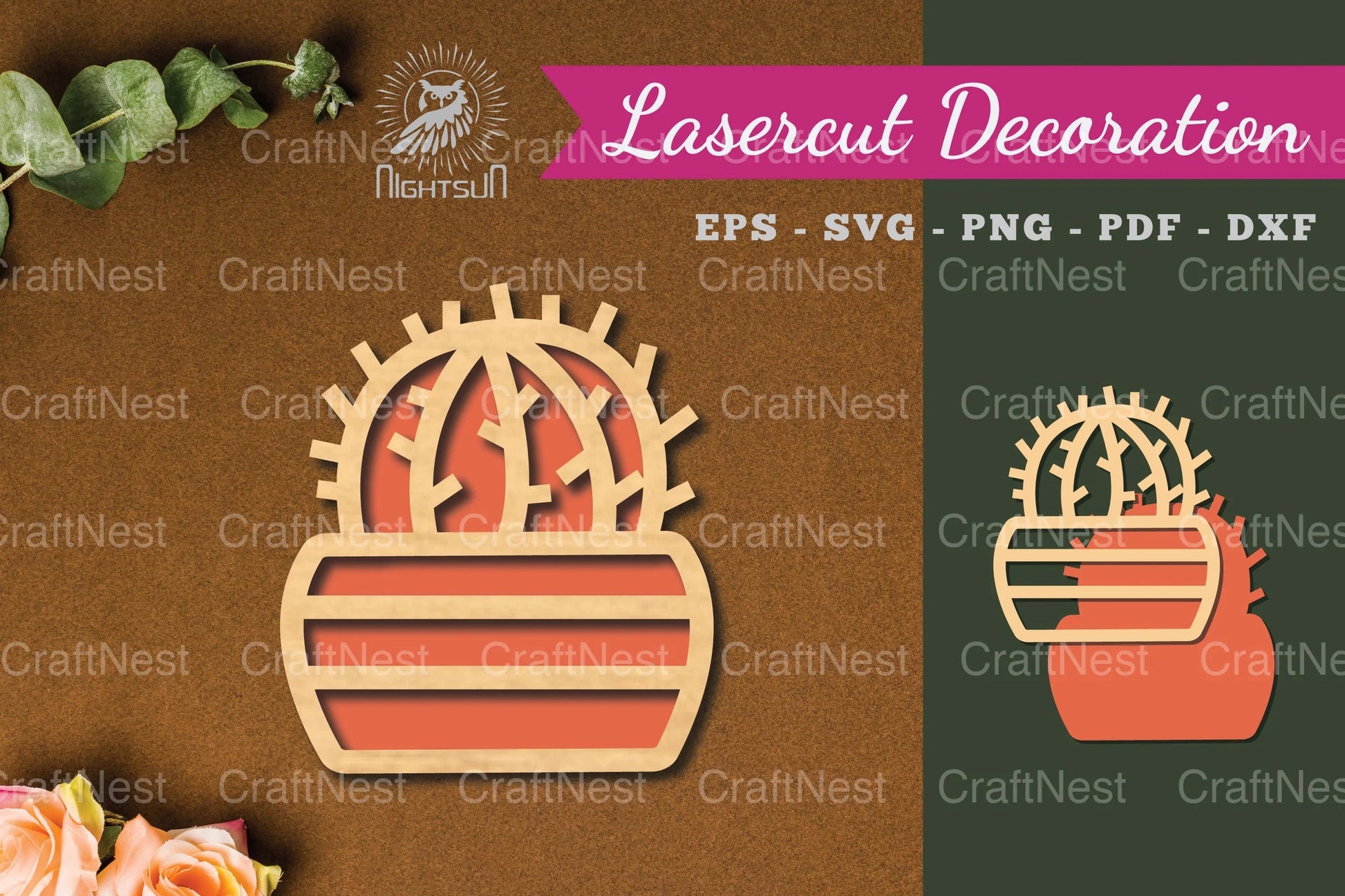 Cactus Laser Cut Decoration Clipart Bundle - CraftNest - Digital Crafting and Art