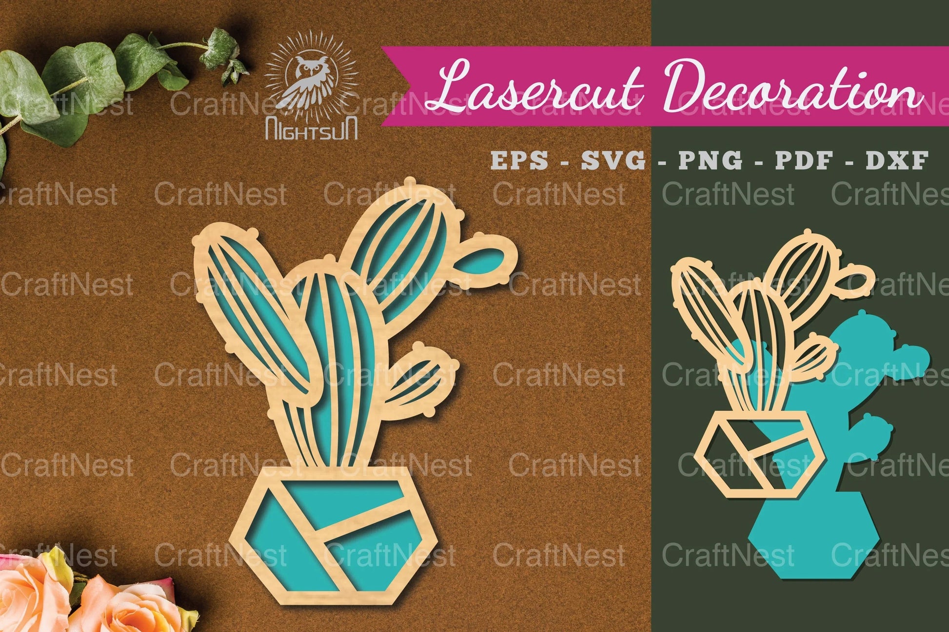 Cactus Laser Cut Decoration Clipart Bundle - CraftNest - Digital Crafting and Art
