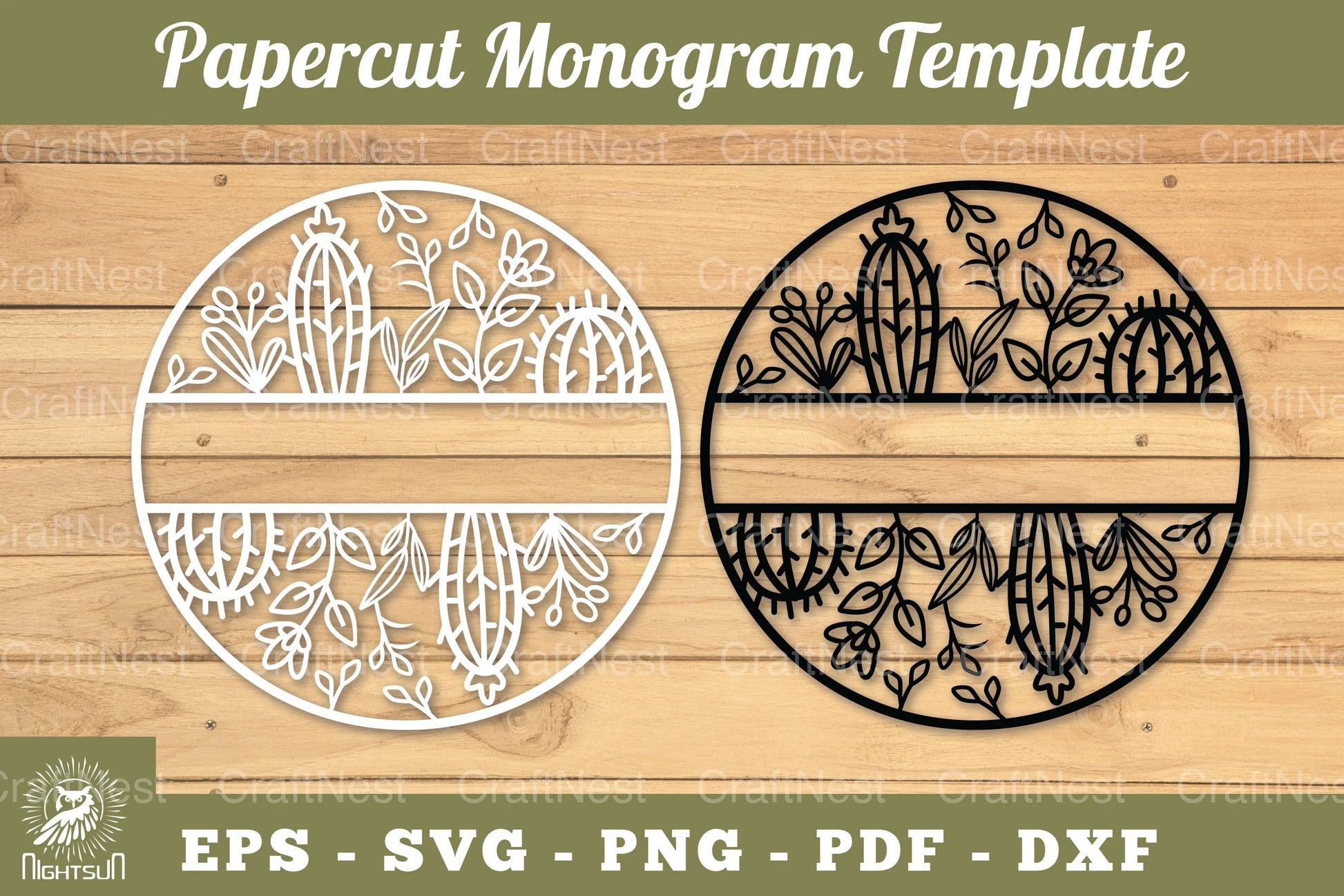 Cactus Papercut Monogram SVG Bundle - CraftNest - Digital Crafting and Art