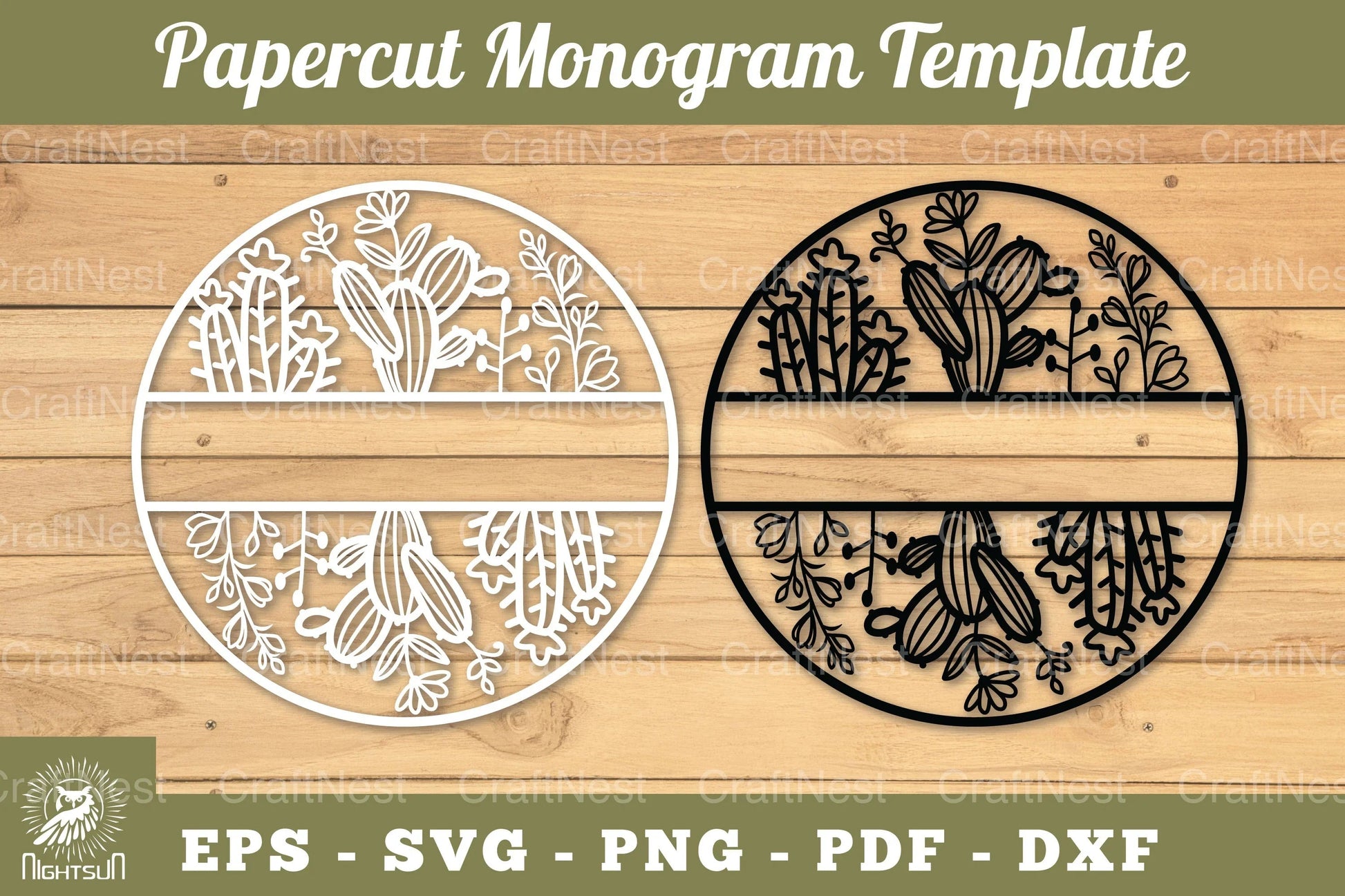 Cactus Papercut Monogram SVG Bundle - CraftNest - Digital Crafting and Art