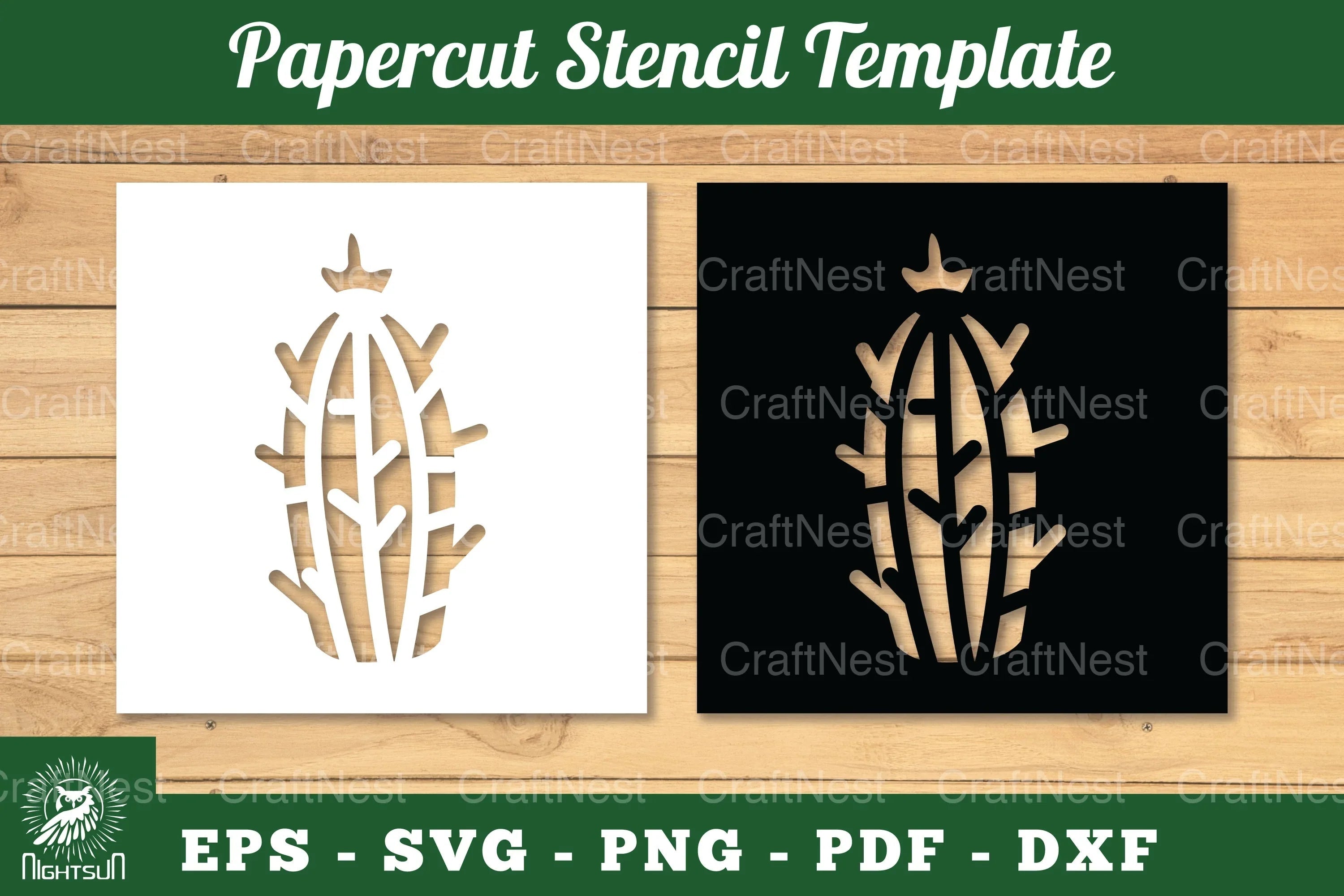 Cactus Papercut Stencil Clipart Bundle - CraftNest - Digital Crafting and Art