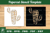 Cactus Papercut Stencil Clipart Bundle