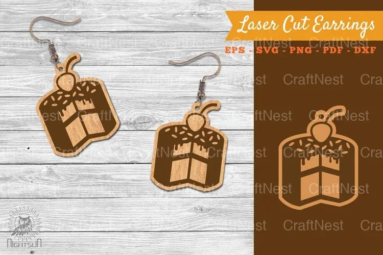 Cake Slice Laser Cut Earrings Clipart Bundle - CraftNest - Digital Crafting and Art