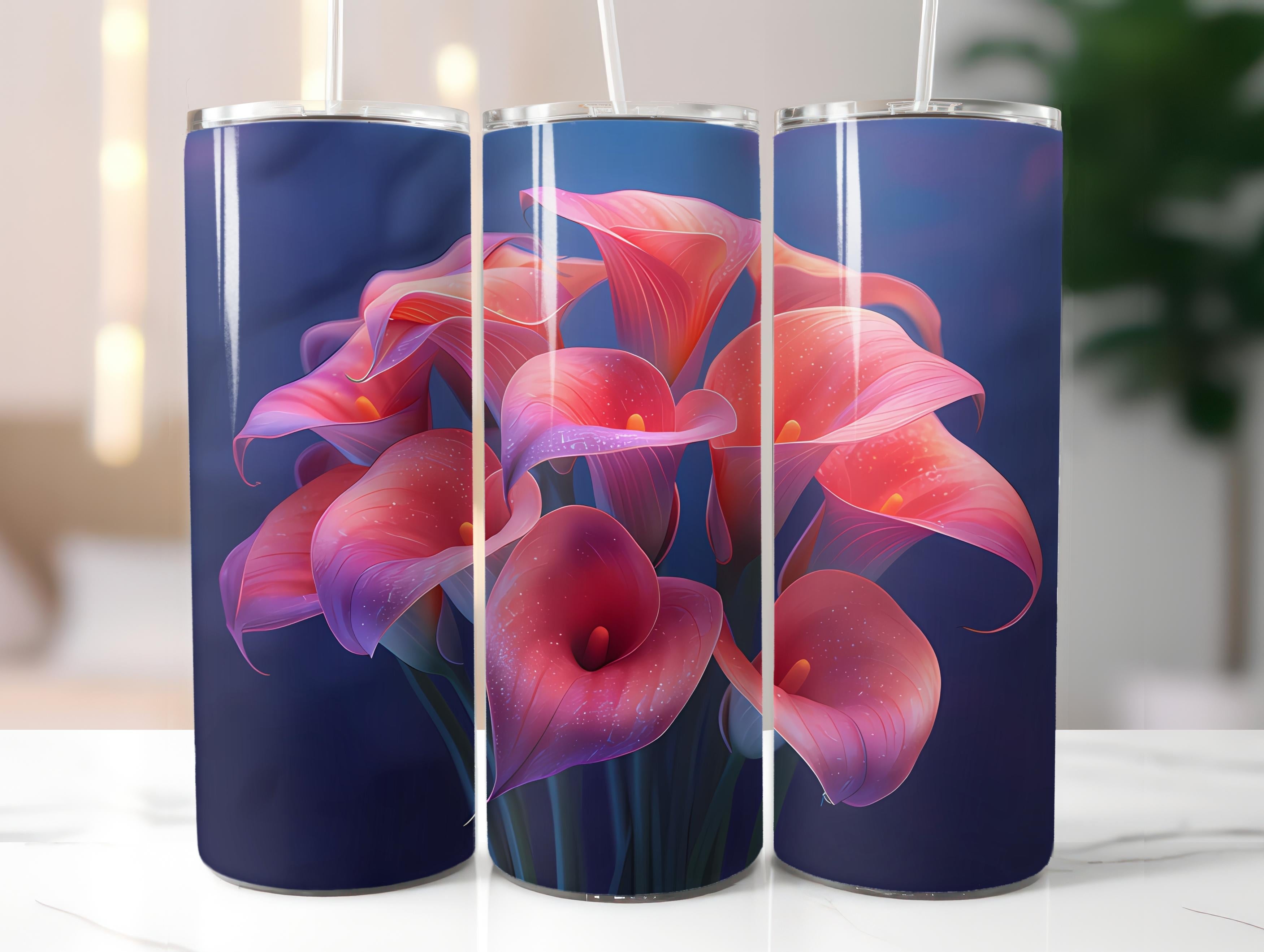 Calla Lilies Flowers Tumbler Wrap - CraftNest - Digital Crafting and Art