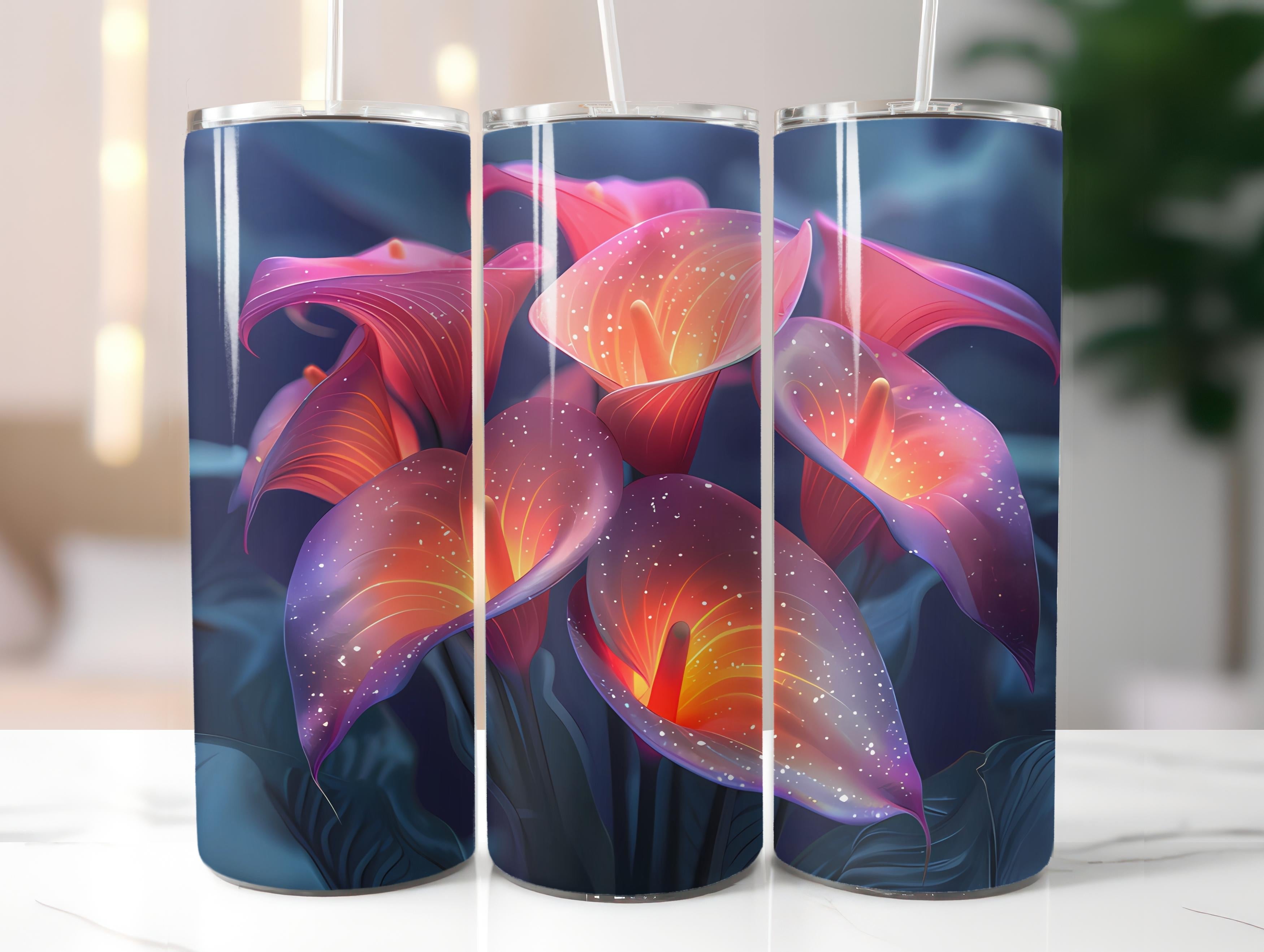 Calla Lilies Flowers Tumbler Wrap - CraftNest - Digital Crafting and Art