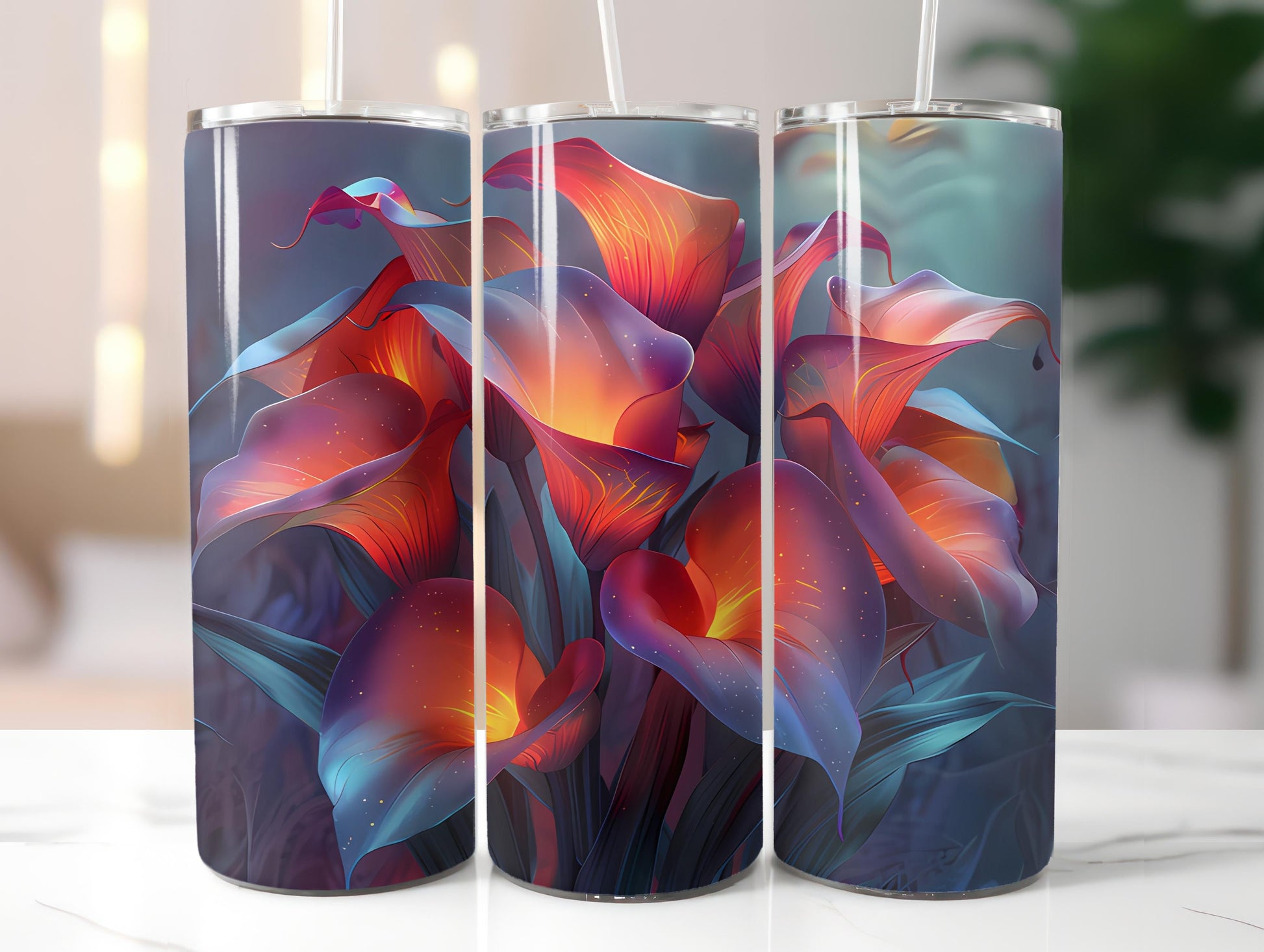 Calla Lilies Flowers Tumbler Wrap - CraftNest - Digital Crafting and Art