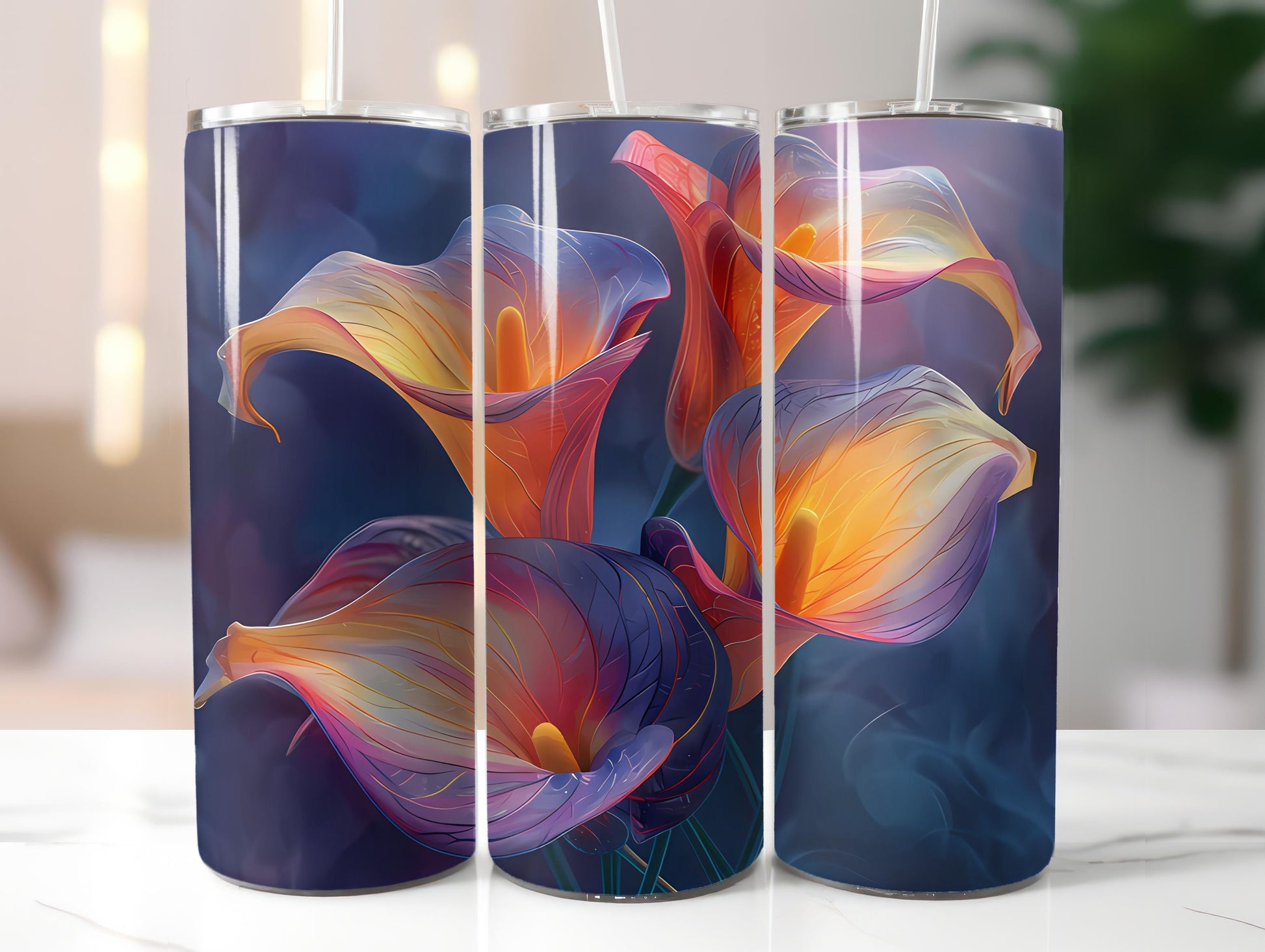 Calla Lilies Flowers Tumbler Wrap - CraftNest - Digital Crafting and Art