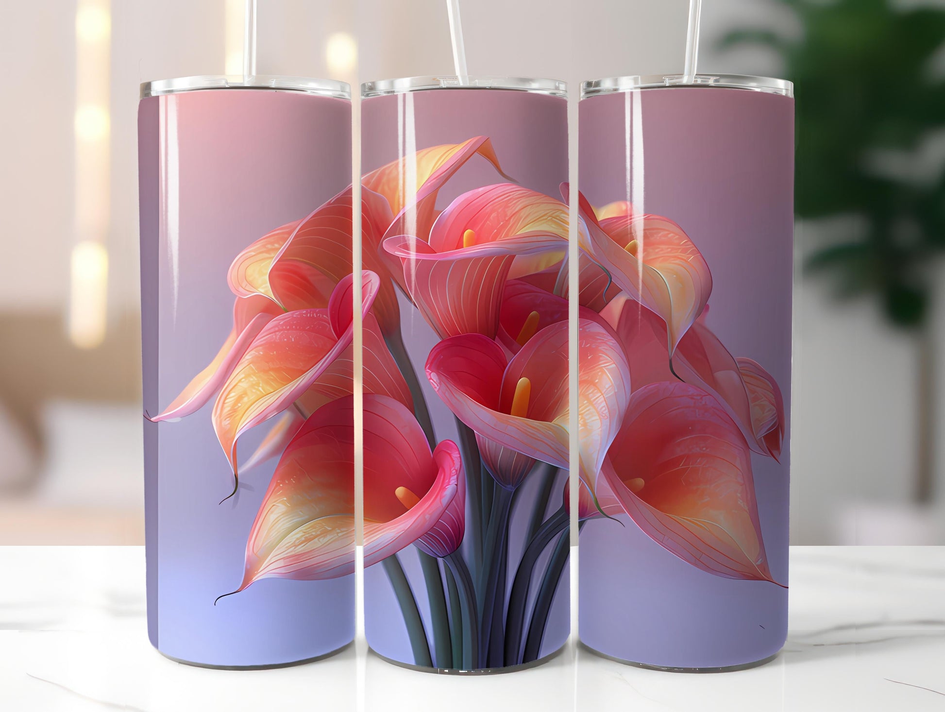 Calla Lilies Flowers Tumbler Wrap - CraftNest - Digital Crafting and Art