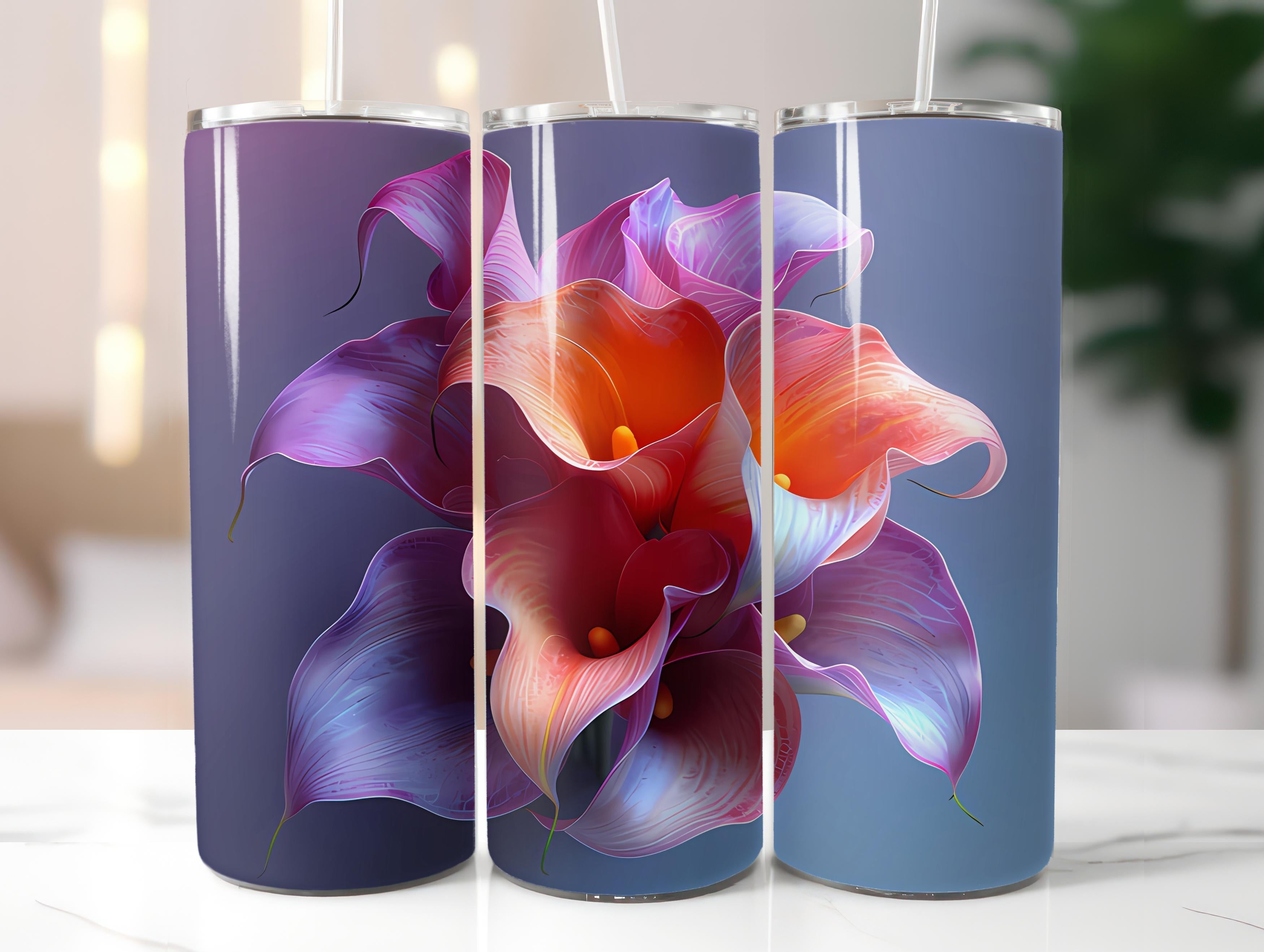 Calla Lilies Flowers Tumbler Wrap - CraftNest - Digital Crafting and Art