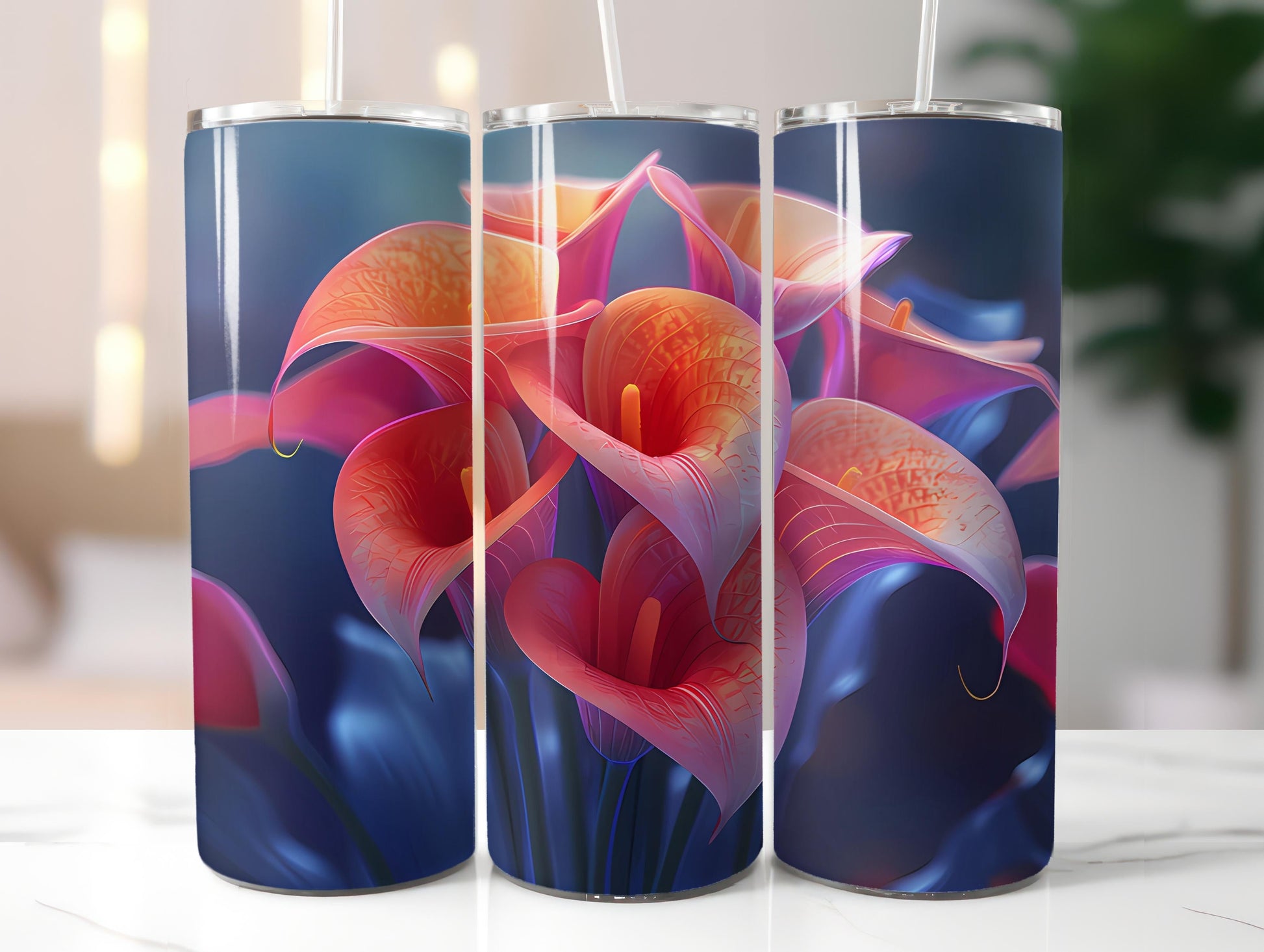 Calla Lilies Flowers Tumbler Wrap - CraftNest - Digital Crafting and Art
