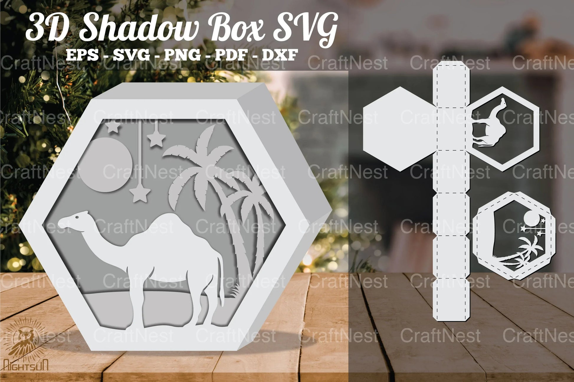 Camel in the Desert 3D Shadow Box Clipart Bundle - CraftNest - Digital Crafting and Art